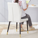 4 Modern Dining Chairs With Stylish Patterned Backrest And Metal Legs