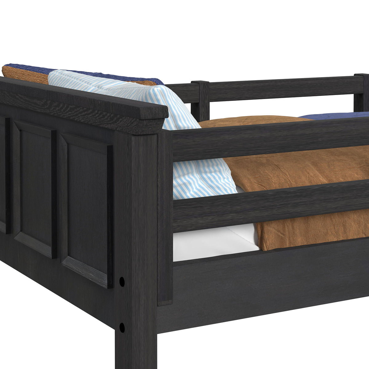 Hampton Kids Bunk With Staircase And Trundle Bedroom Set in Black by Elements International, view 10