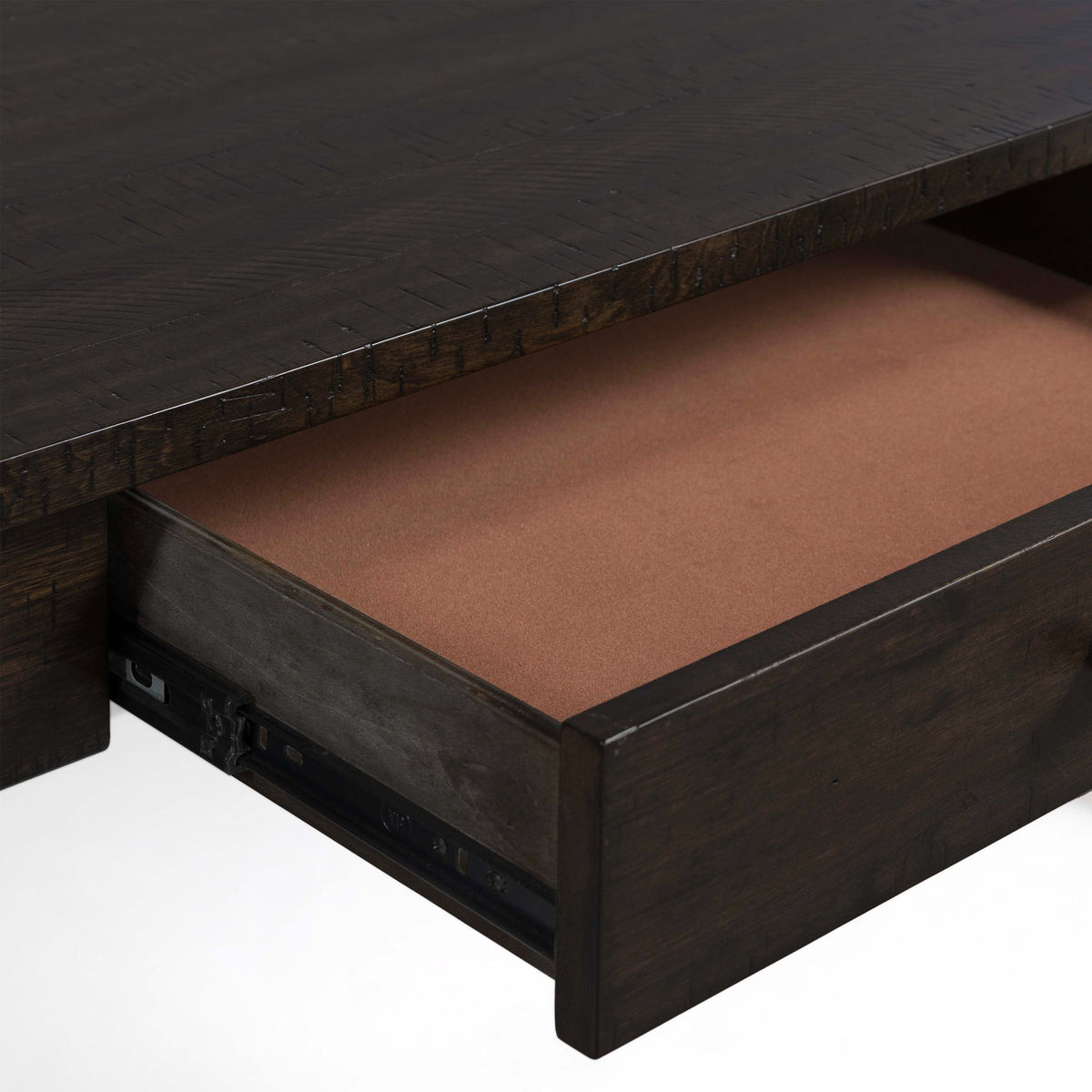 Stone Chairside Table With PU Base in Dark Walnut by Elements International, view 2