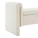 Modern Teddy Upholstered Large Bed End Bench With Arms And Storage