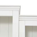 Retro Style 3 Piece Bookcase Display Cabinet With Adjustable LED Lighting, Tempered Glass Shelves - White