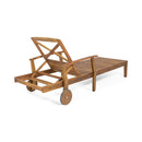 Perla - Chaise Lounge With Wheels And Customizable Cushion Options - Teak