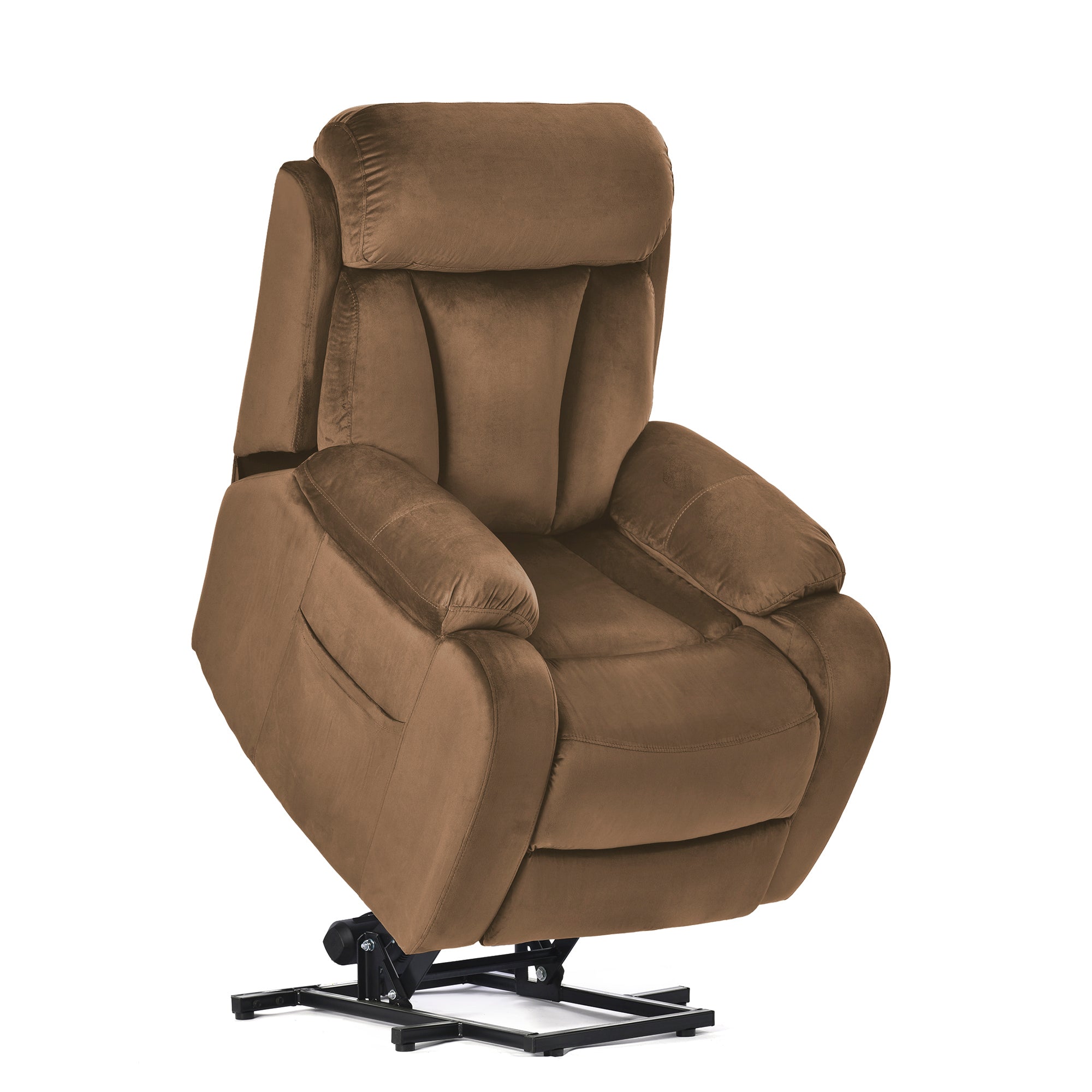 Lift Chair Recliner for Elderly Power Remote Control Recliner Sofa Relax Soft Chair Anti-skid Australia Cashmere Fabric Furniture Living Room(Brown) - Atlantic Fine Furniture Melbourne FL