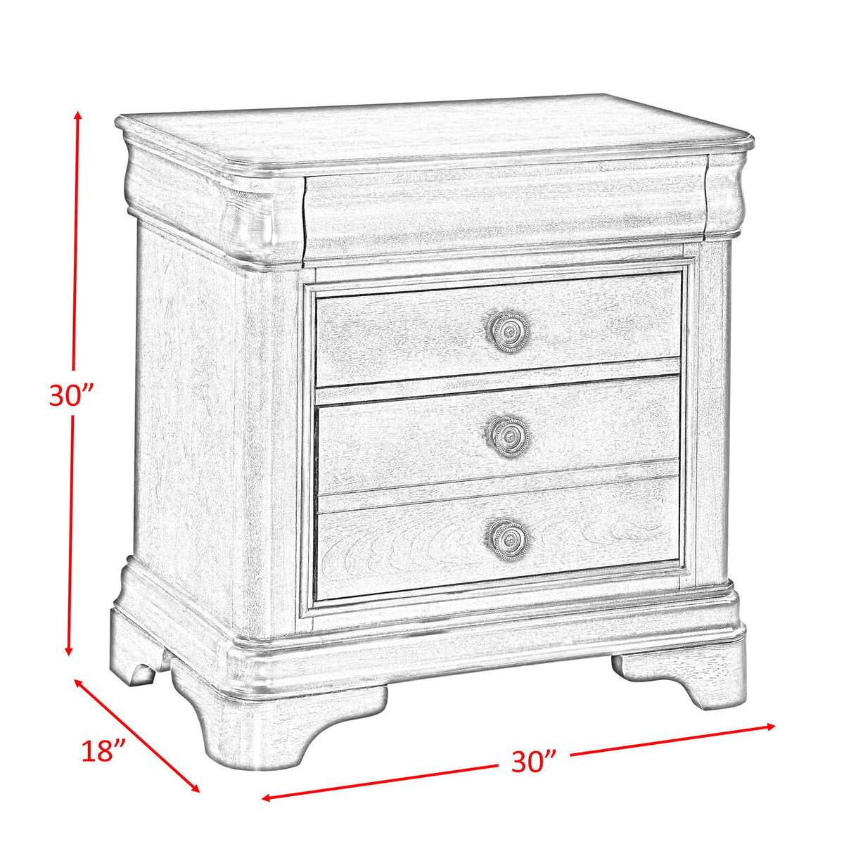 Cameron Nightstand in Dark Brown by Elements International, view 3