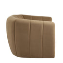 Serenizia - Upholstered Velvet Swivel Chair With Channel Tufted