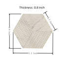Hexagon Natural Stone Marble Tile, 3D Fluted (Set of 12)