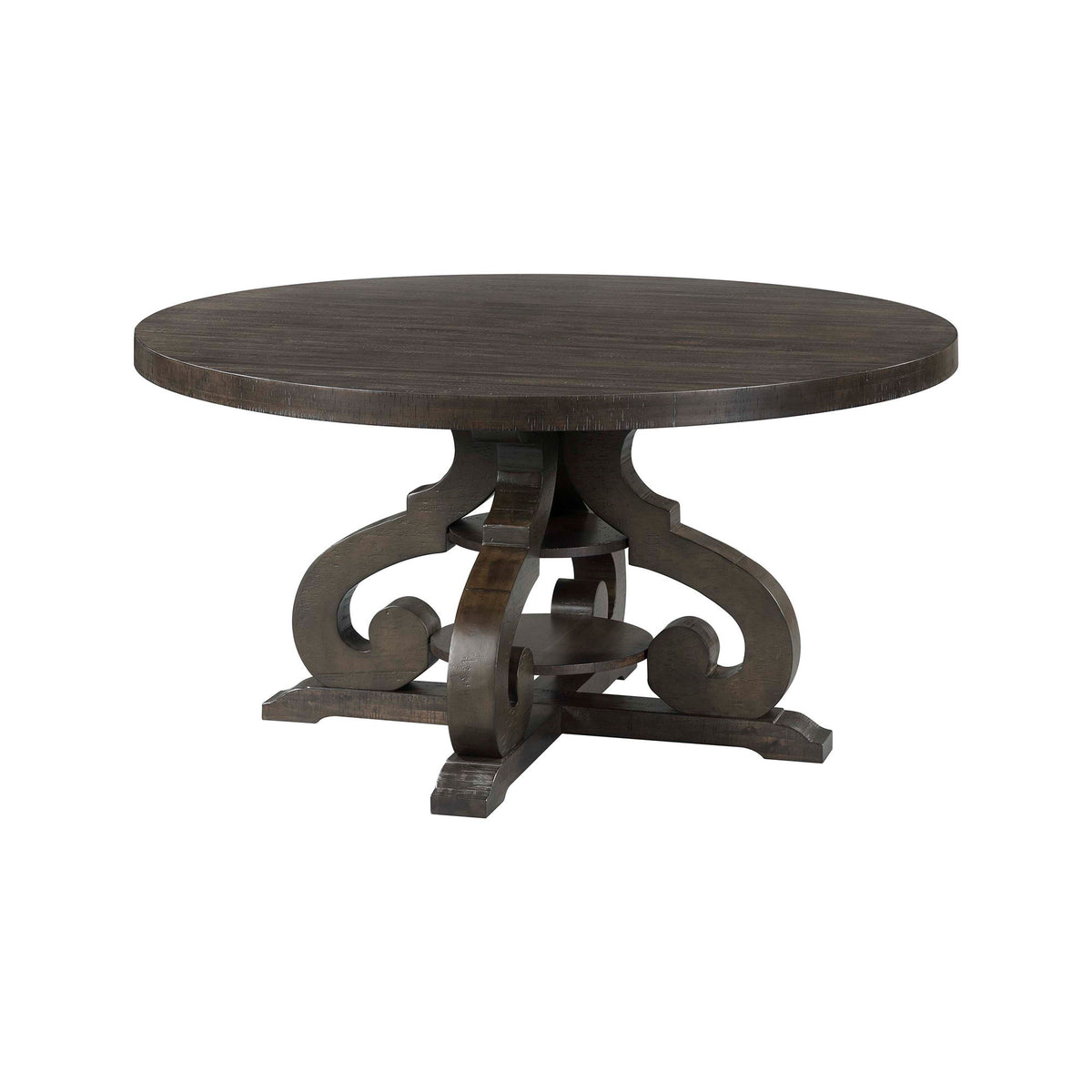 Stone Round Dining Table in Dark Brown by Elements International