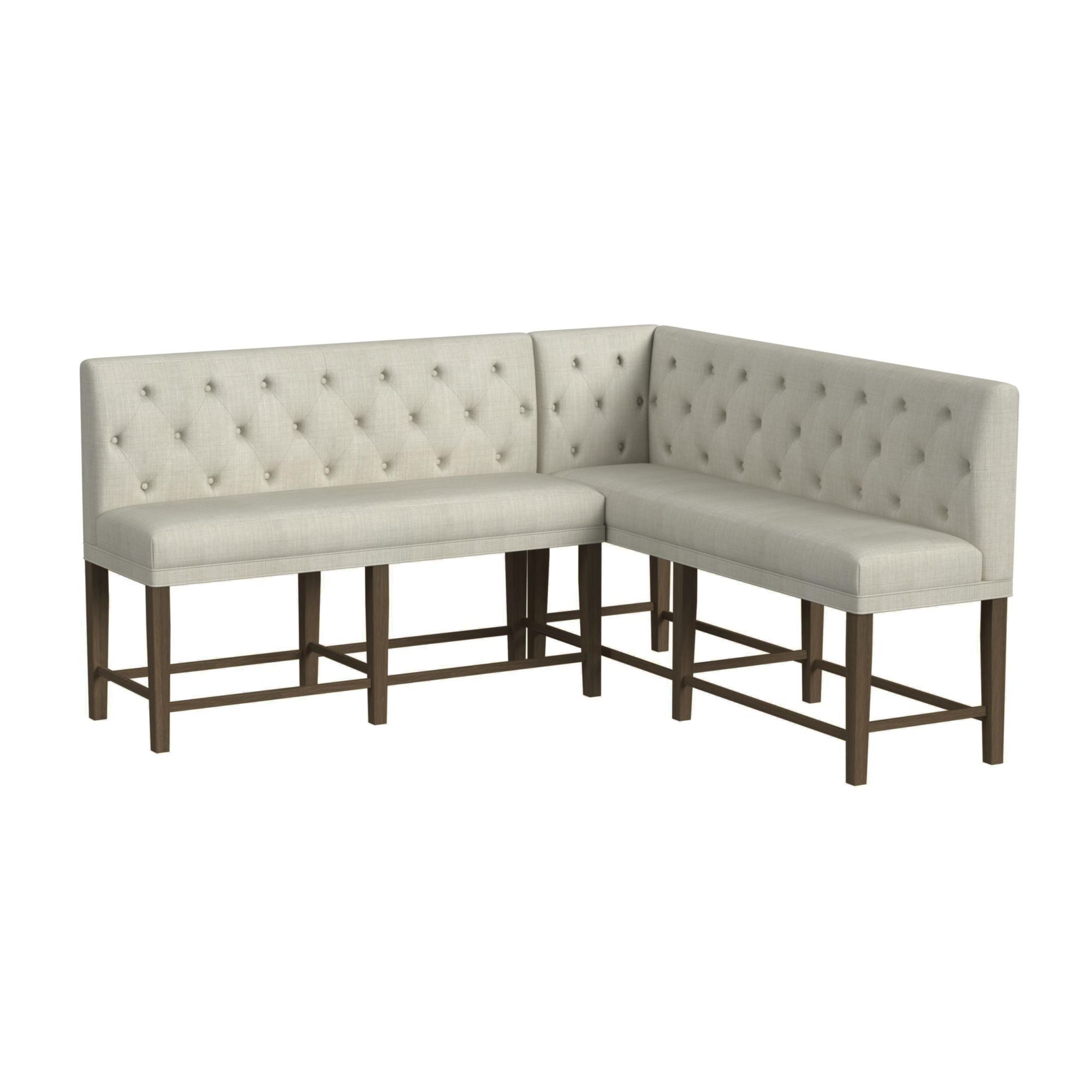 Peyton - Sectional Sofa Counter Set - Pearl Silver