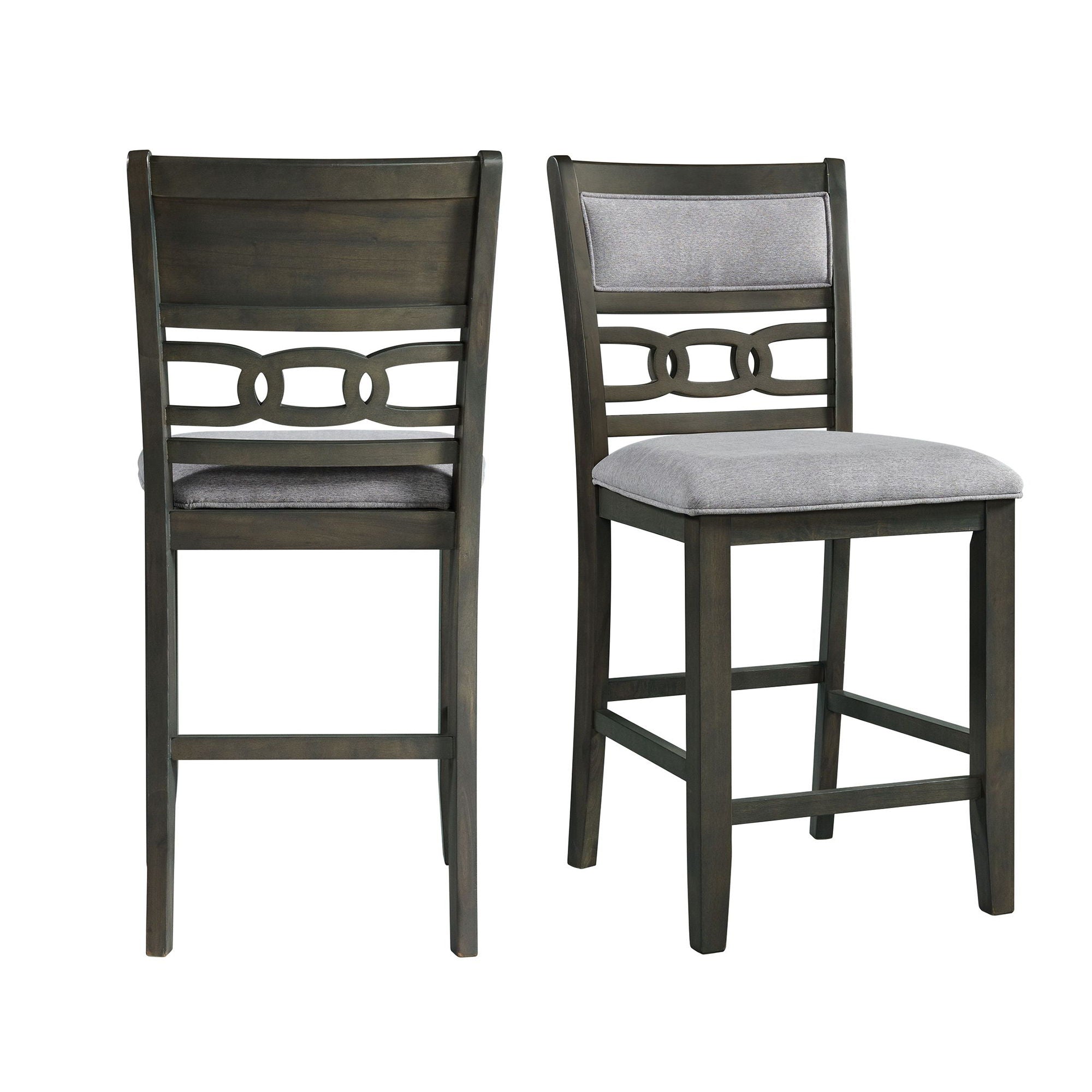 Amherst Counter Side Chair With Cushion (Set of 2) in Dark Gray by Elements International
