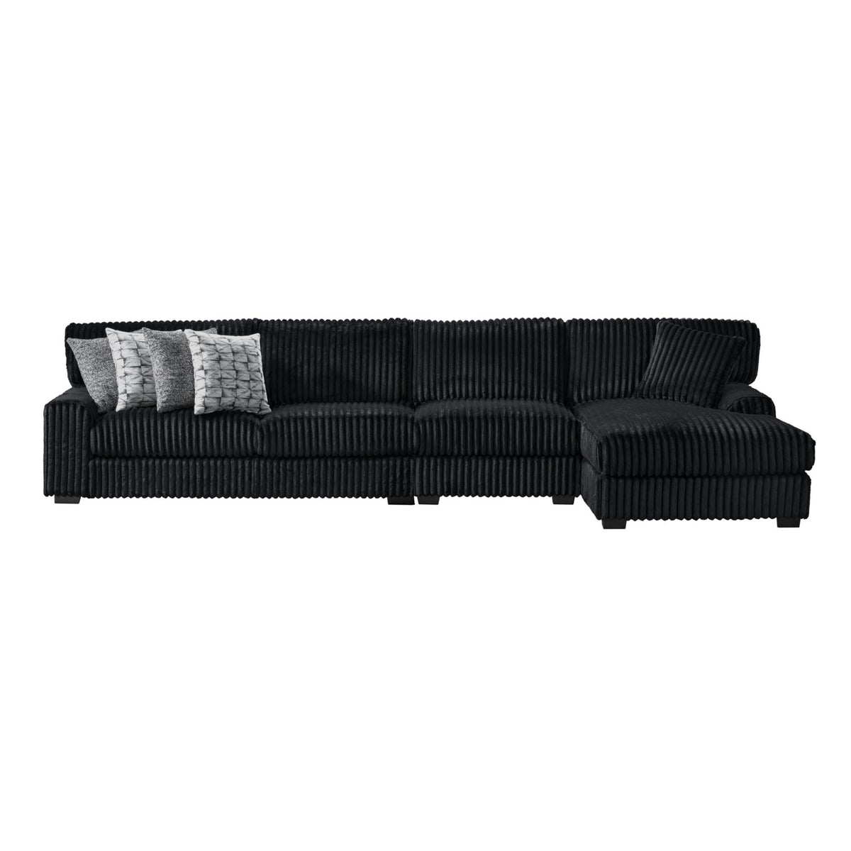 Nightfall Sectional Set With 1 Pillow in Black by Elements International, view 6
