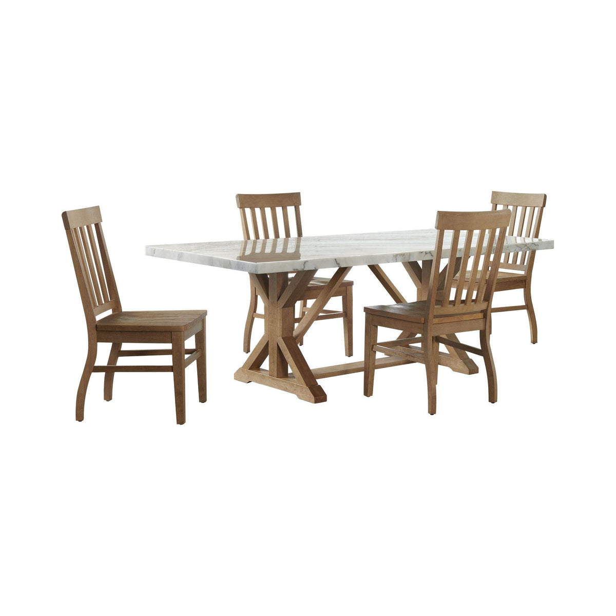 Lakeview 5 Piece Rectangular Dining Set (Table & Four Chairs) in White by Elements International