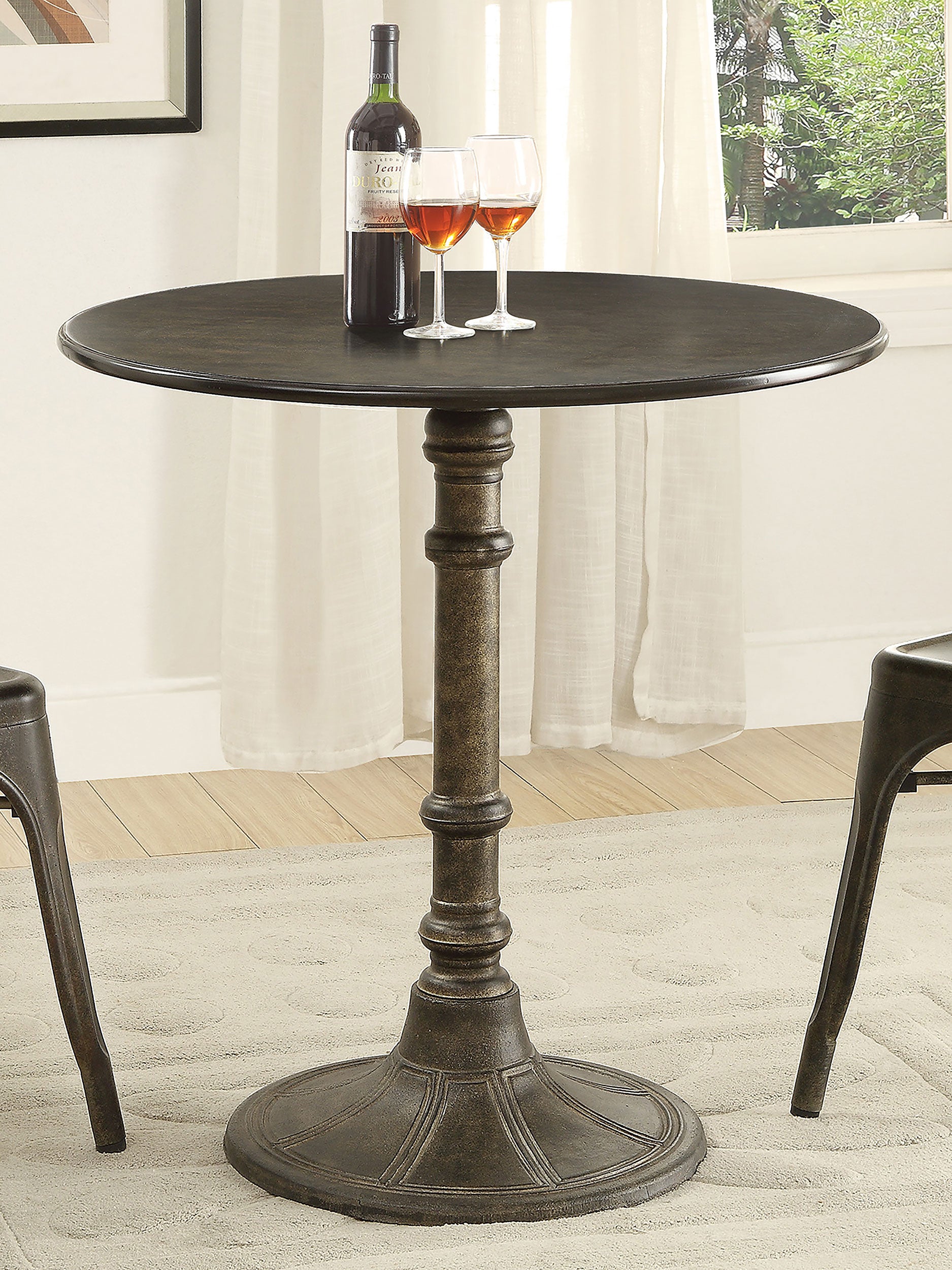 Oswego Round 30-inch Bistro Dining Table Bronze — view 2
