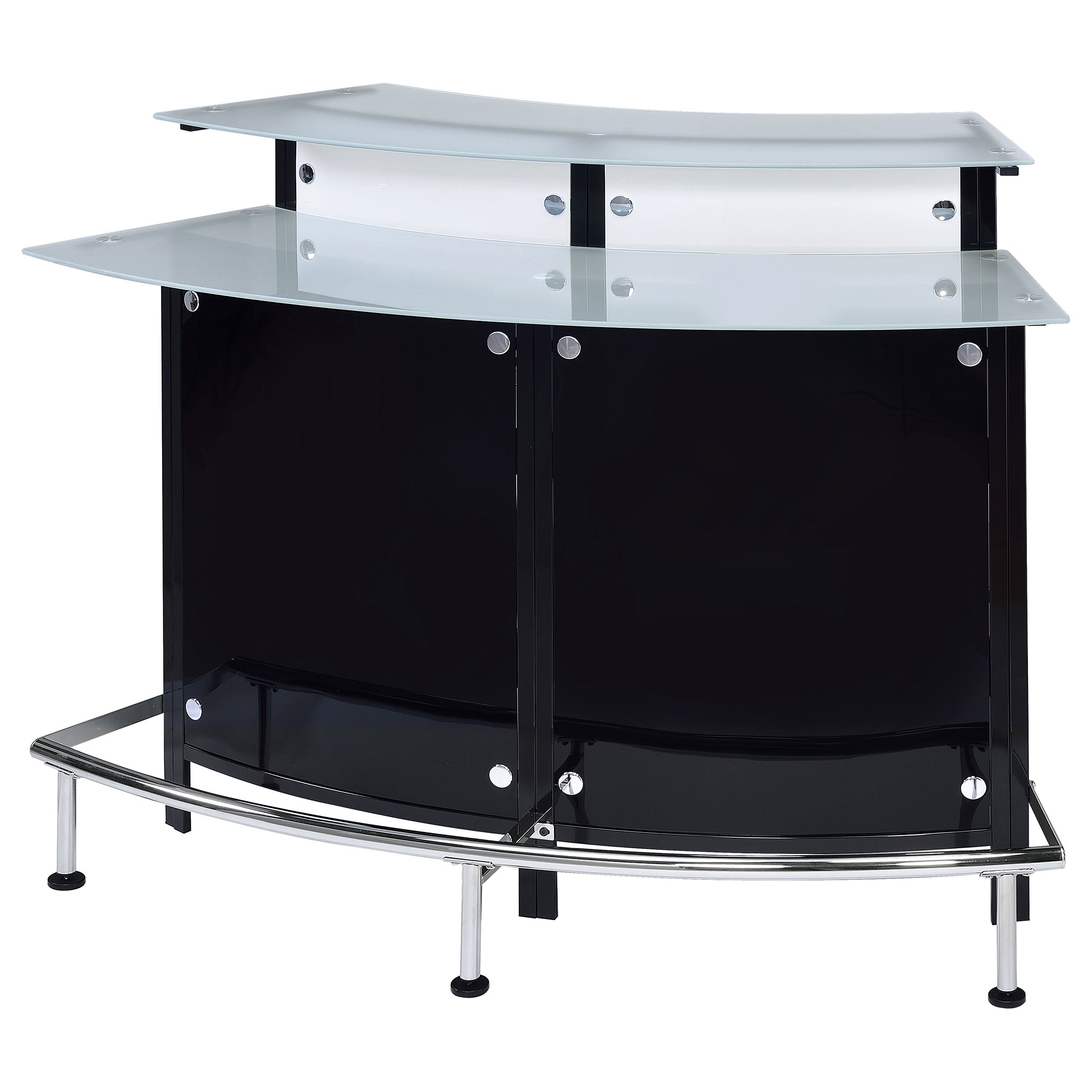 Keystone Curved Glass Top Home Bar Wine Cabinet Black — view 5