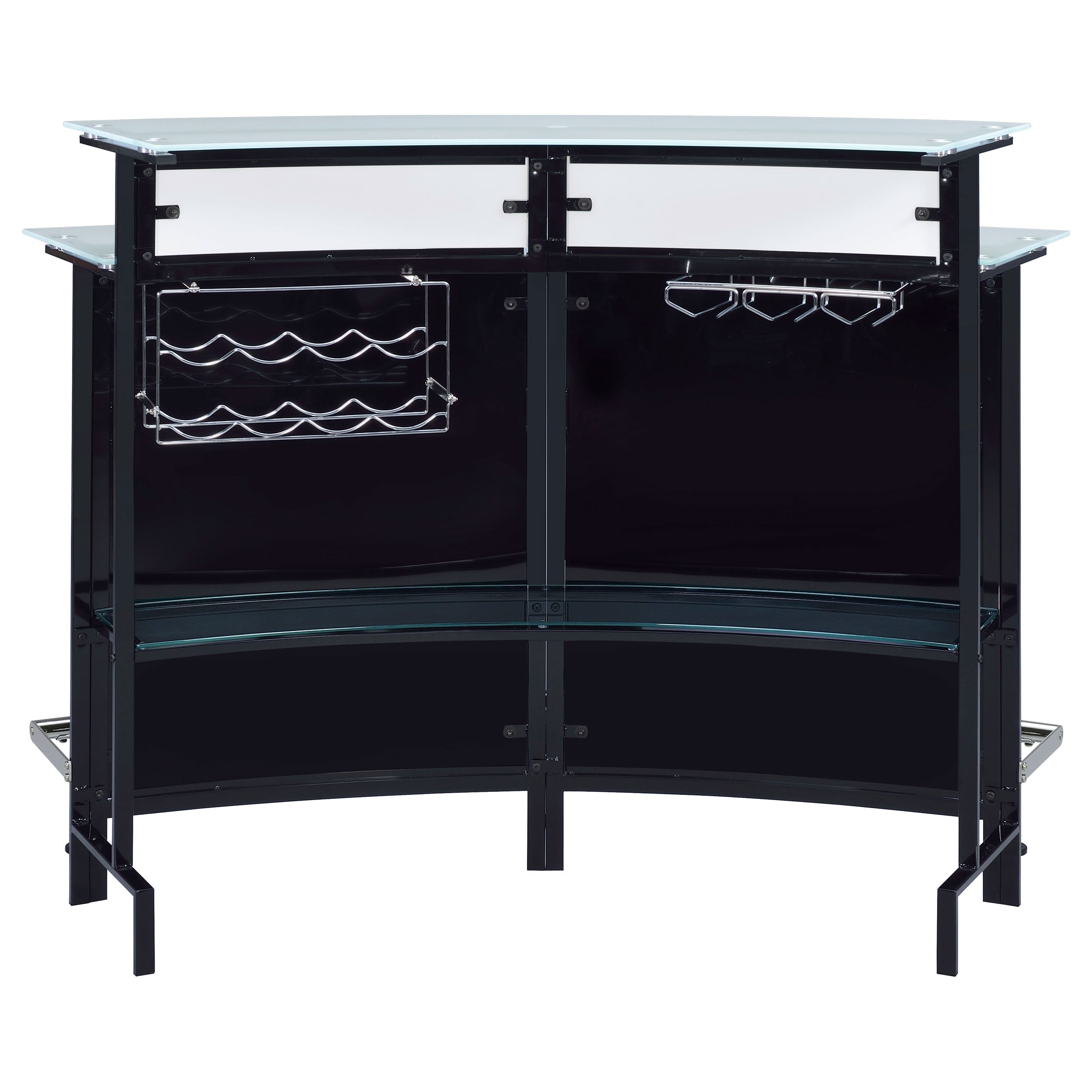 Keystone Curved Glass Top Home Bar Wine Cabinet Black — view 7
