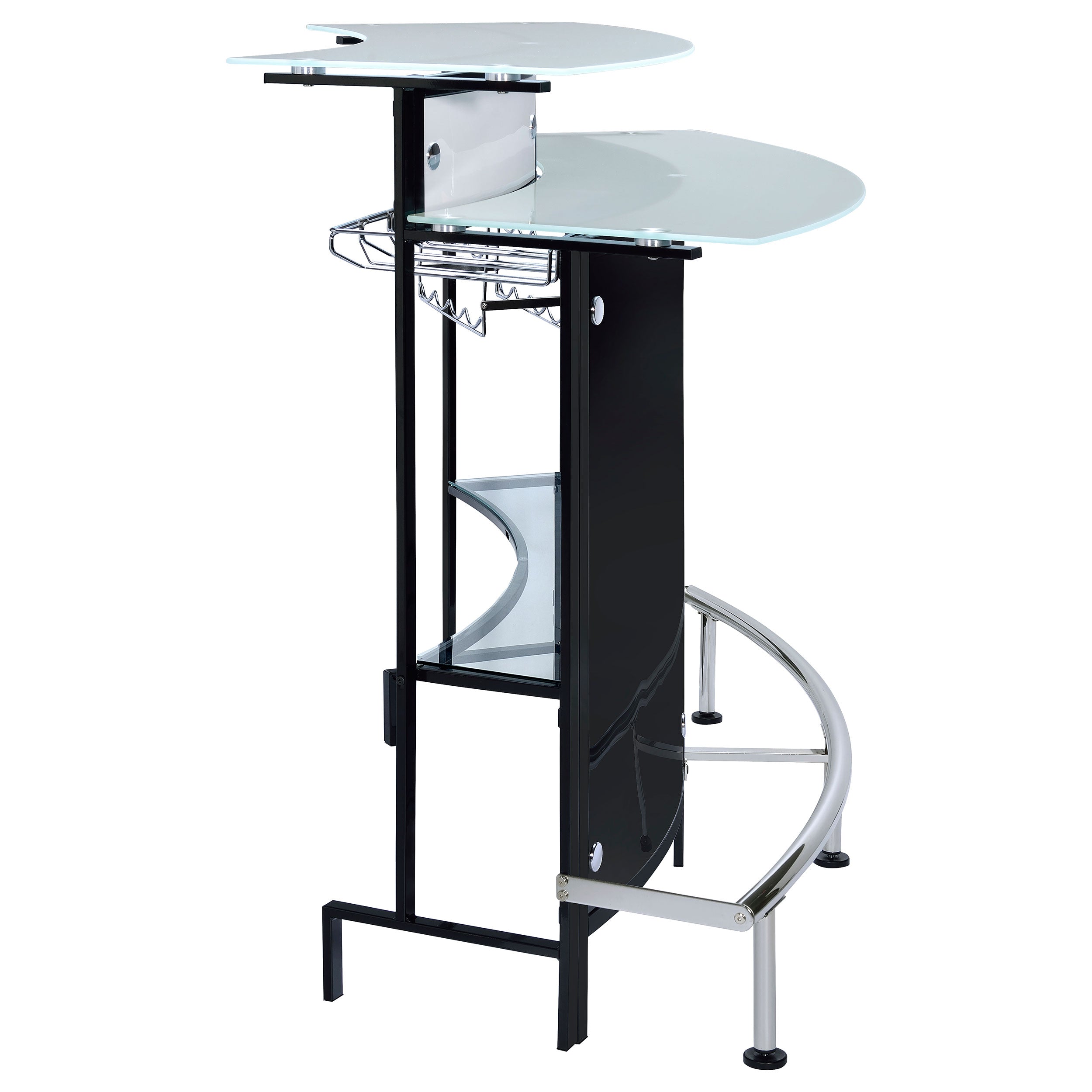 Keystone Curved Glass Top Home Bar Wine Cabinet Black — view 8