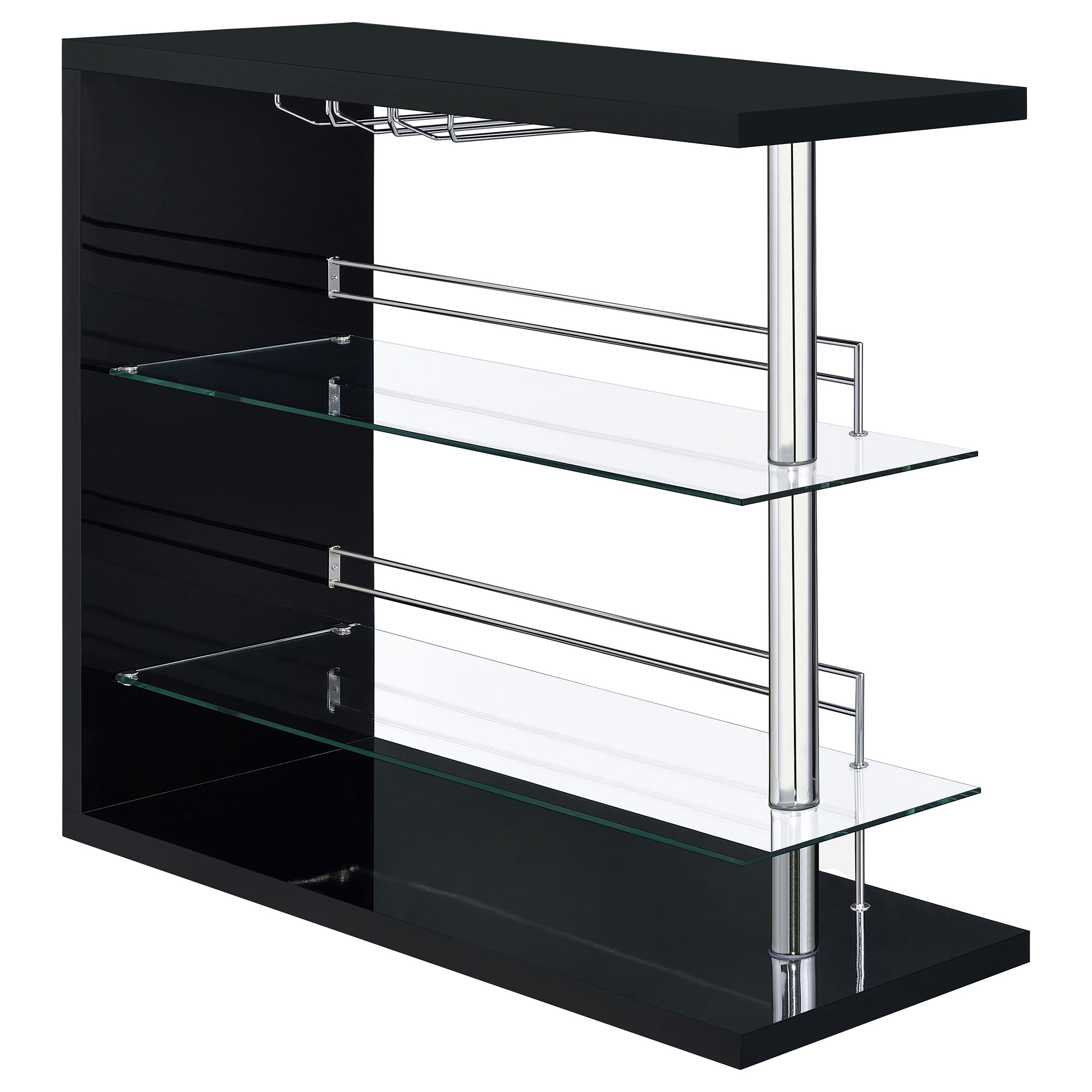 Prescott Rectangular Home Wine Table Black High Gloss — view 1