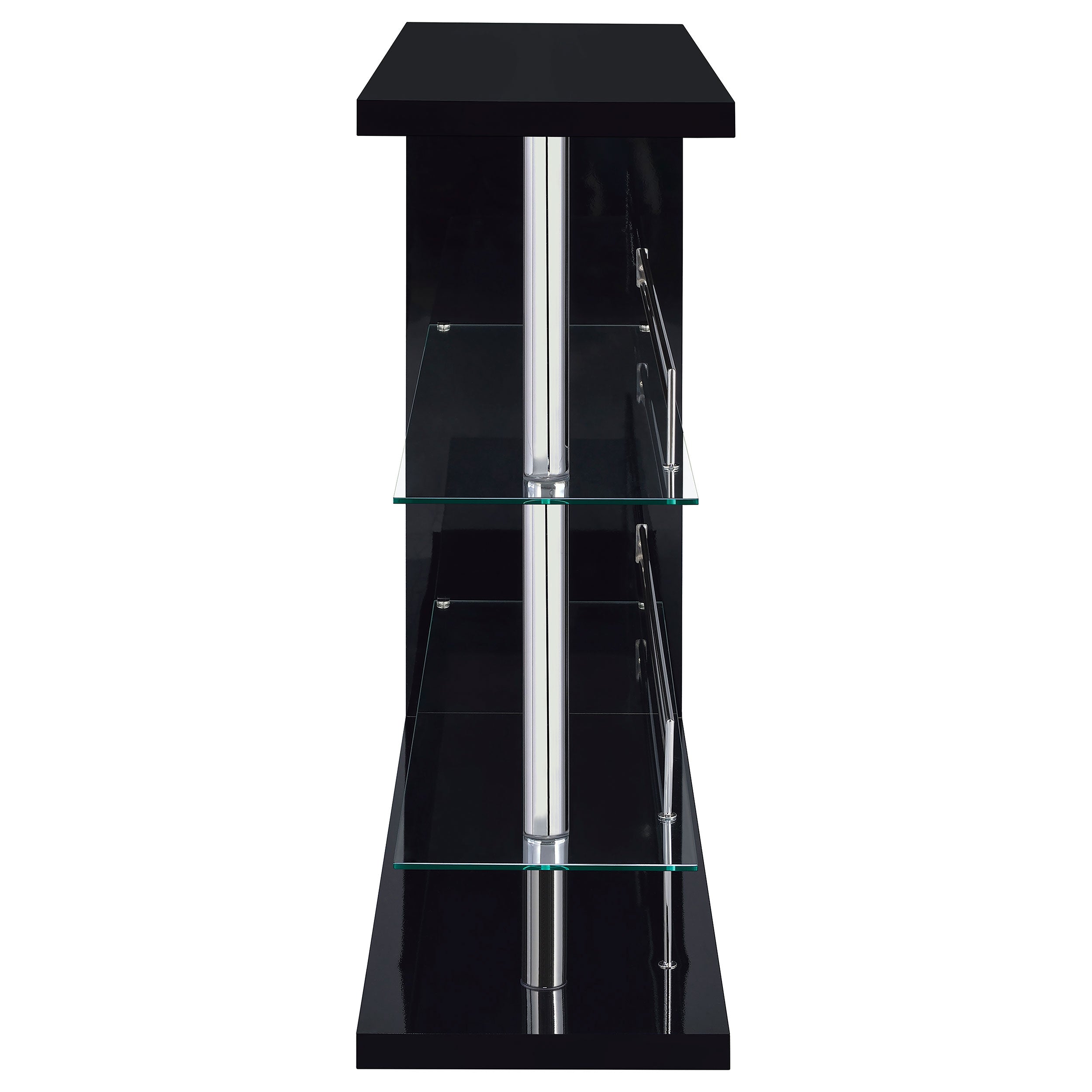 Prescott Rectangular Home Wine Table Black High Gloss — view 3