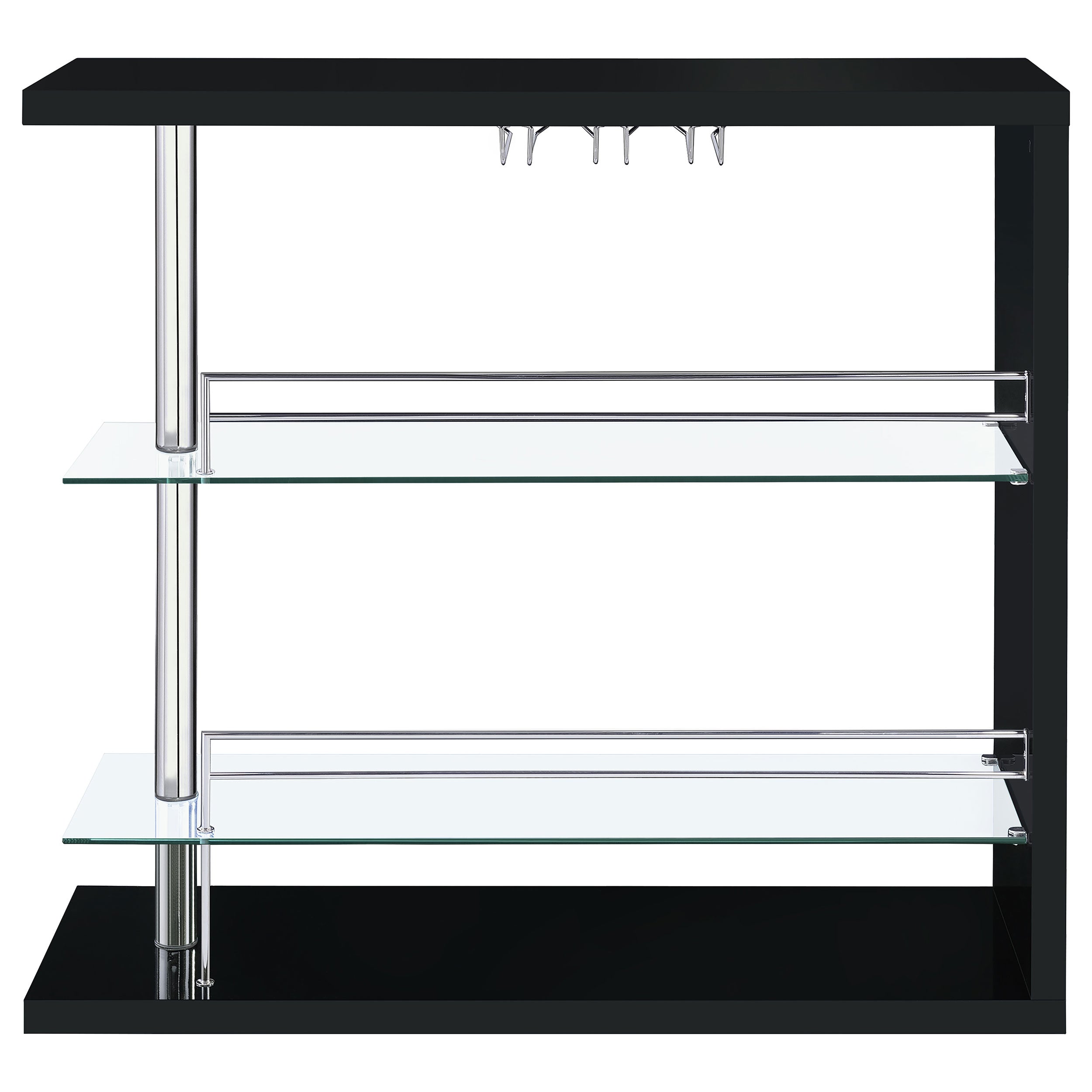 Prescott Rectangular Home Wine Table Black High Gloss — view 4