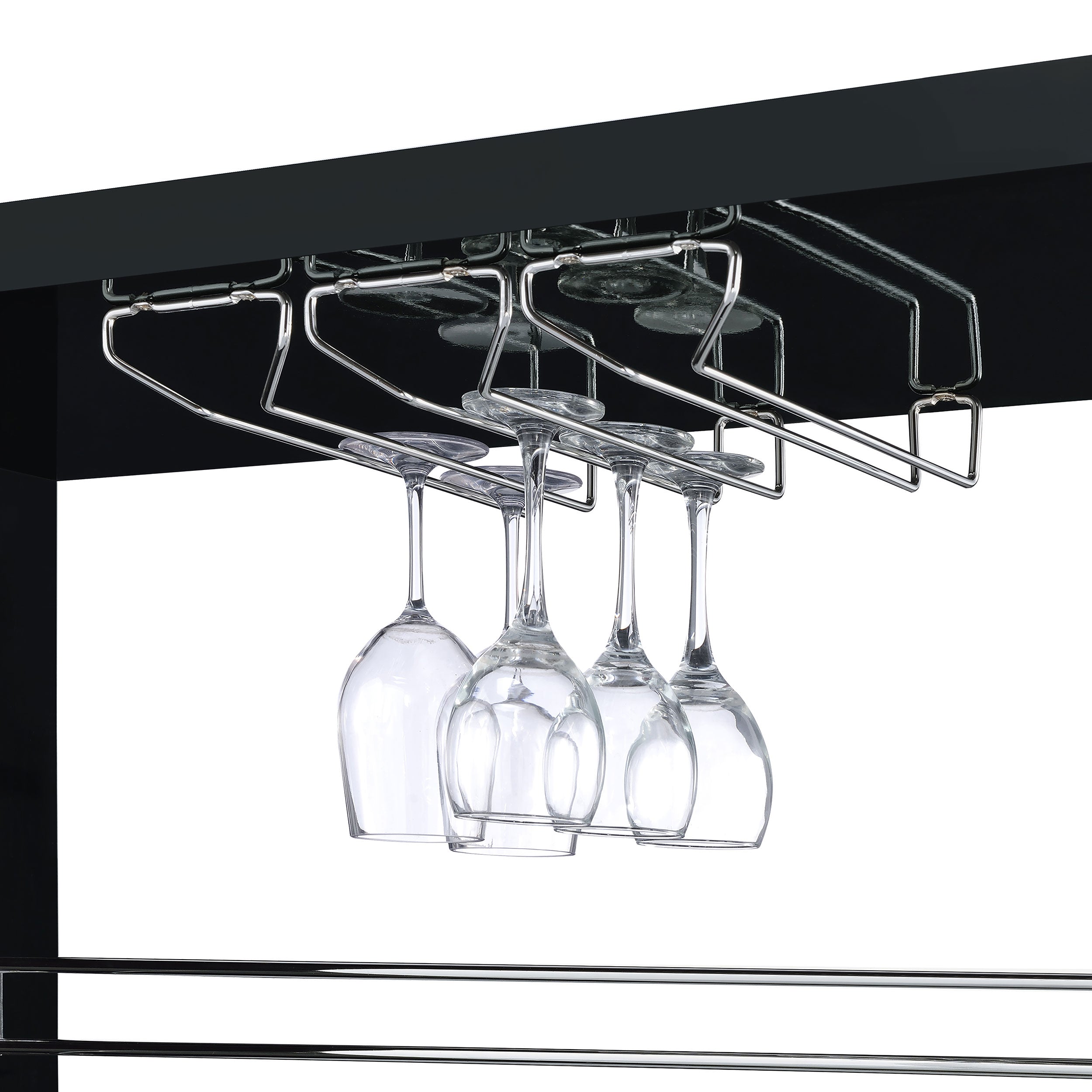 Prescott Rectangular Home Wine Table Black High Gloss — view 7