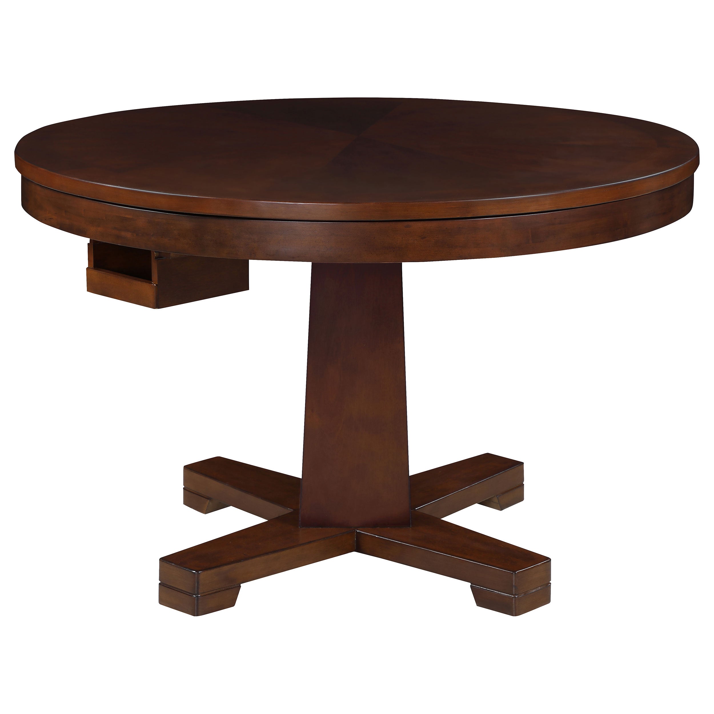 Marietta Round Dining and Billiard Poker Game Table Tobacco — view 1