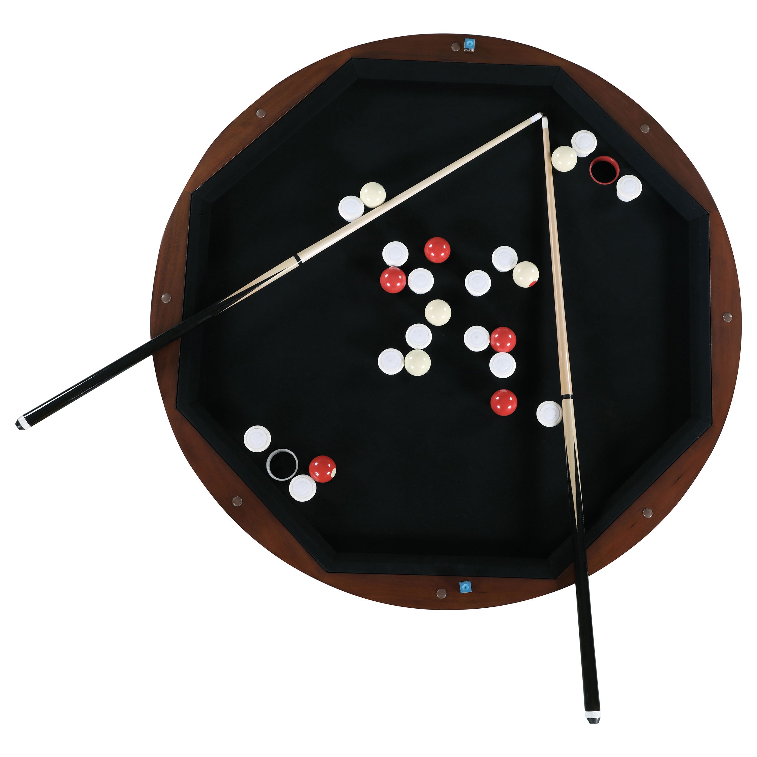 Marietta Round Dining and Billiard Poker Game Table Tobacco — view 6