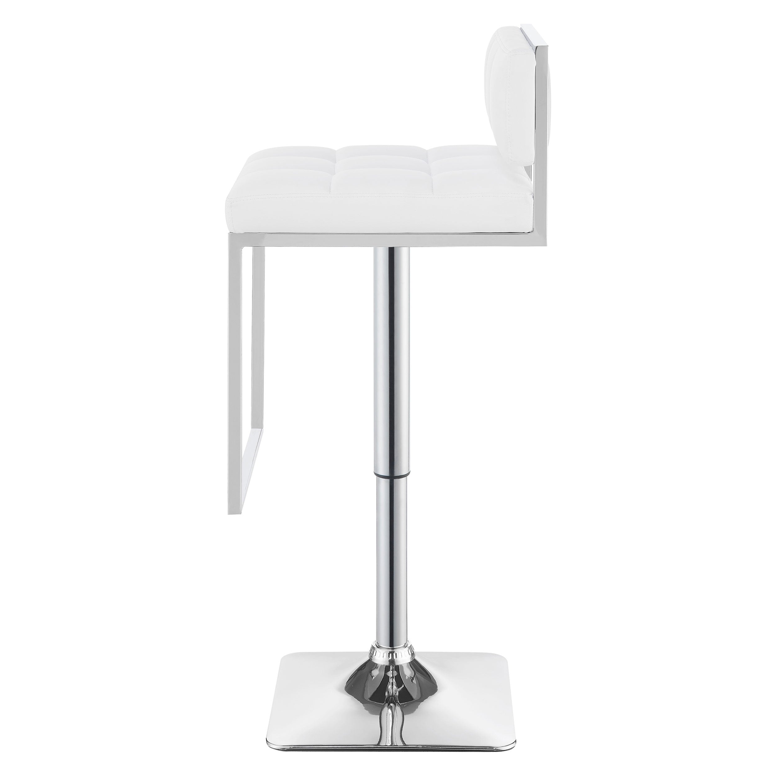 Alameda Adjustable Bar Stool Chrome and White — view 6