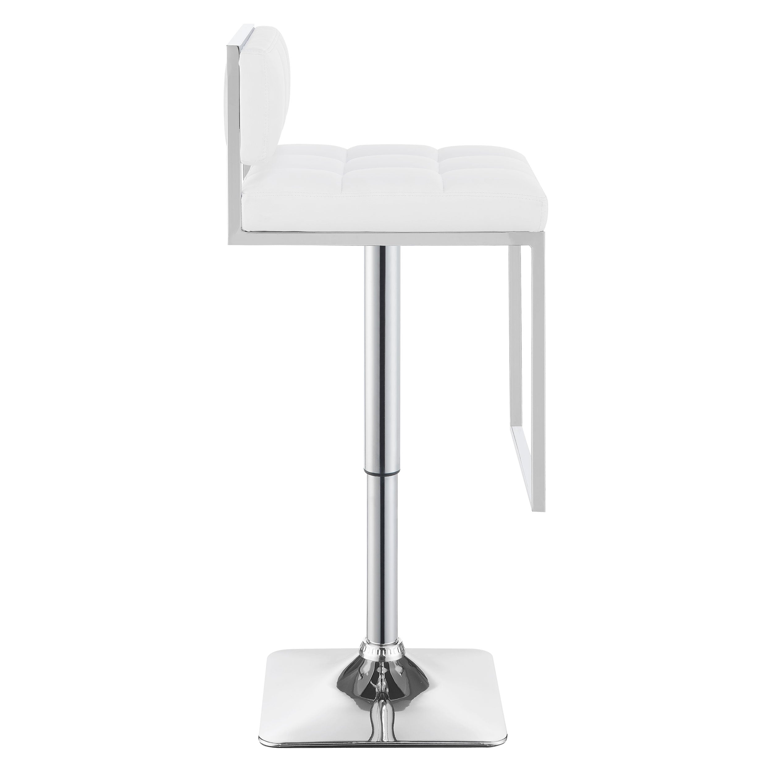 Alameda Adjustable Bar Stool Chrome and White — view 8