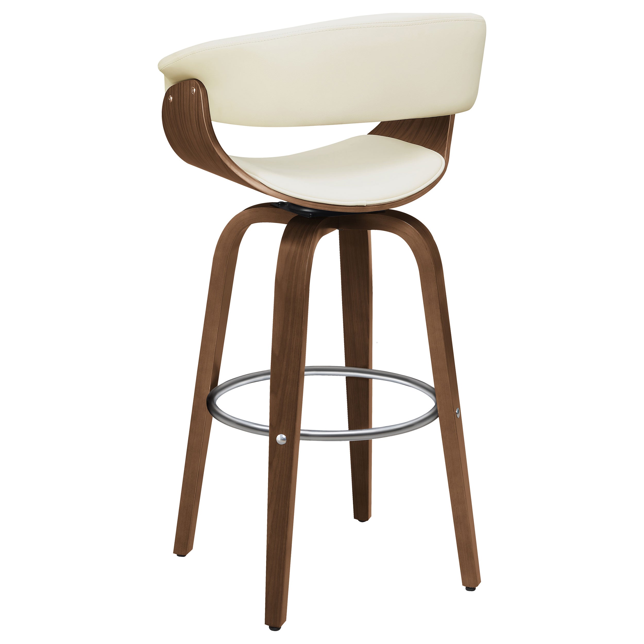 Zion Upholstered Swivel Bar Stool Walnut and Ecru — view 6