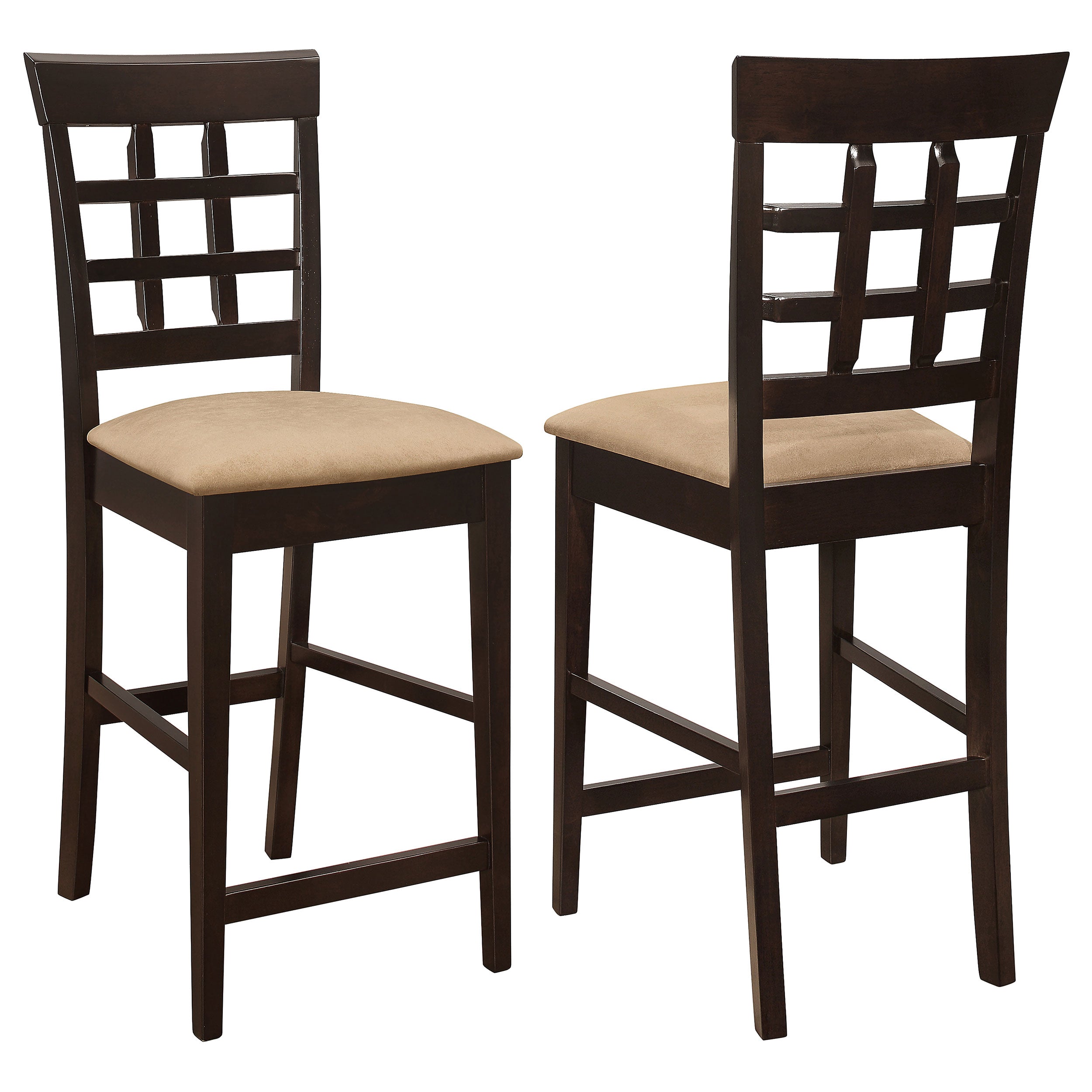 Gabriel Lattice Back Counter Chair Cappuccino (Set of 2) — view 1