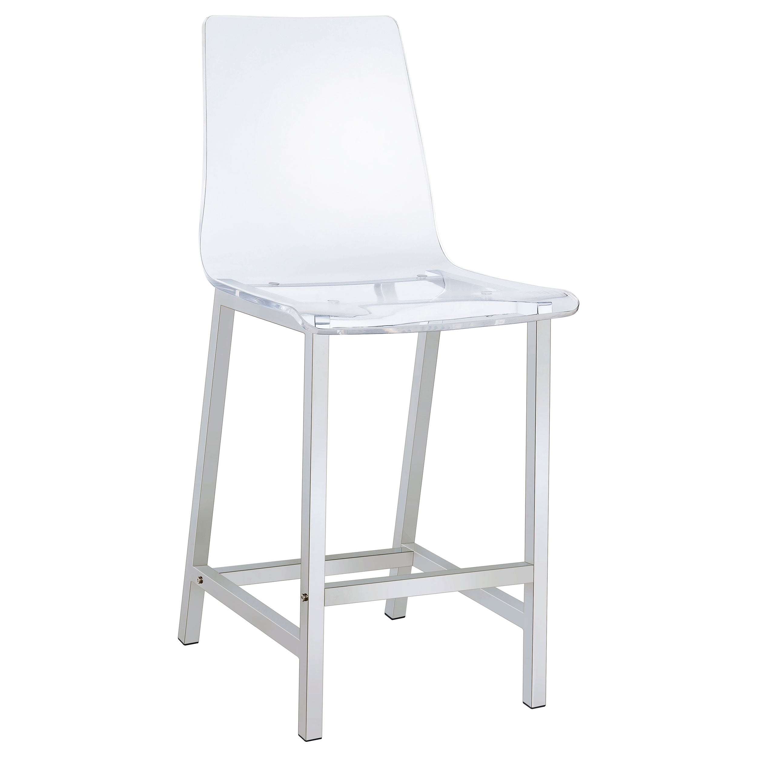 Juelia Clear Acrylic Counter Chair Chrome (Set of 2) — view 3