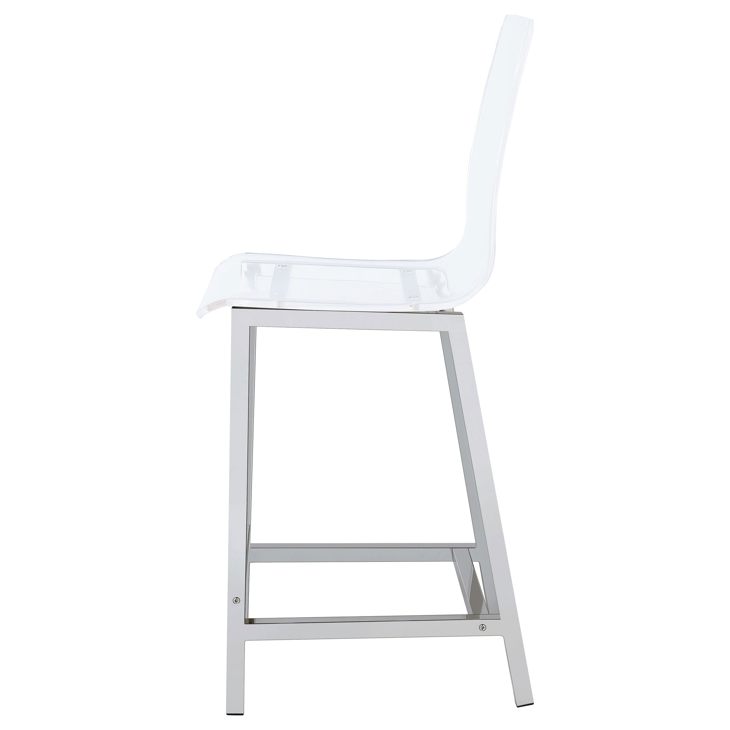 Juelia Clear Acrylic Counter Chair Chrome (Set of 2) — view 6