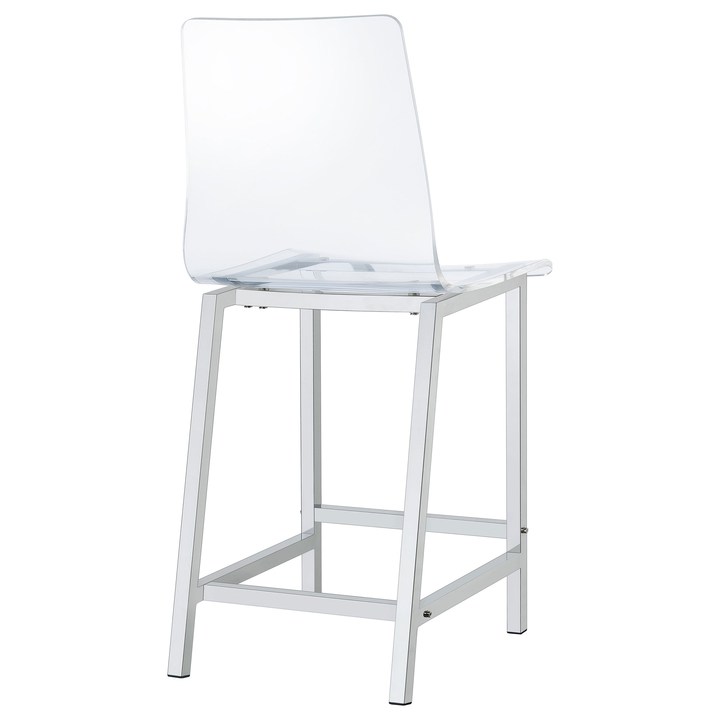 Juelia Clear Acrylic Counter Chair Chrome (Set of 2) — view 9