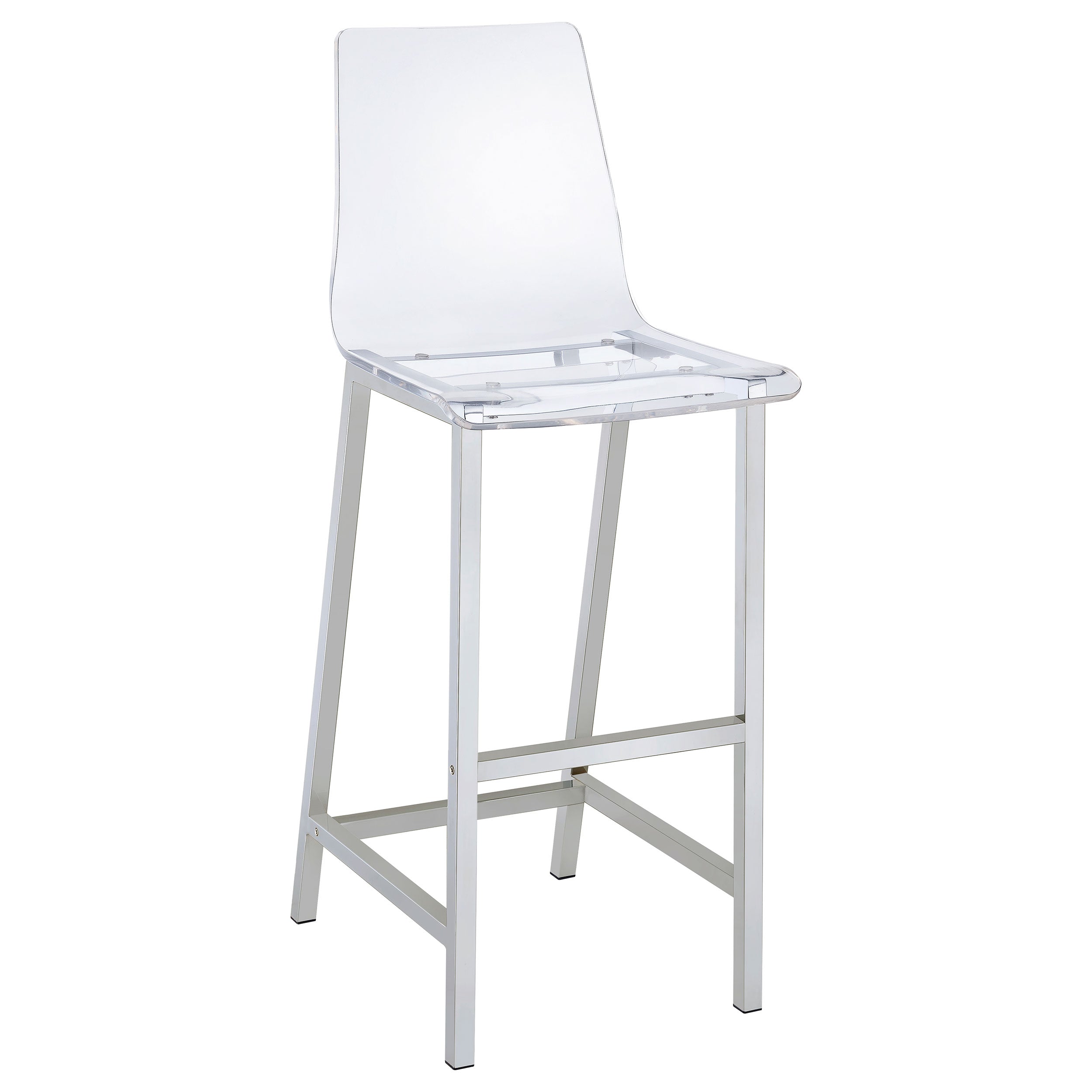 Juelia Clear Acrylic Bar Chair Chrome (Set of 2) — view 3