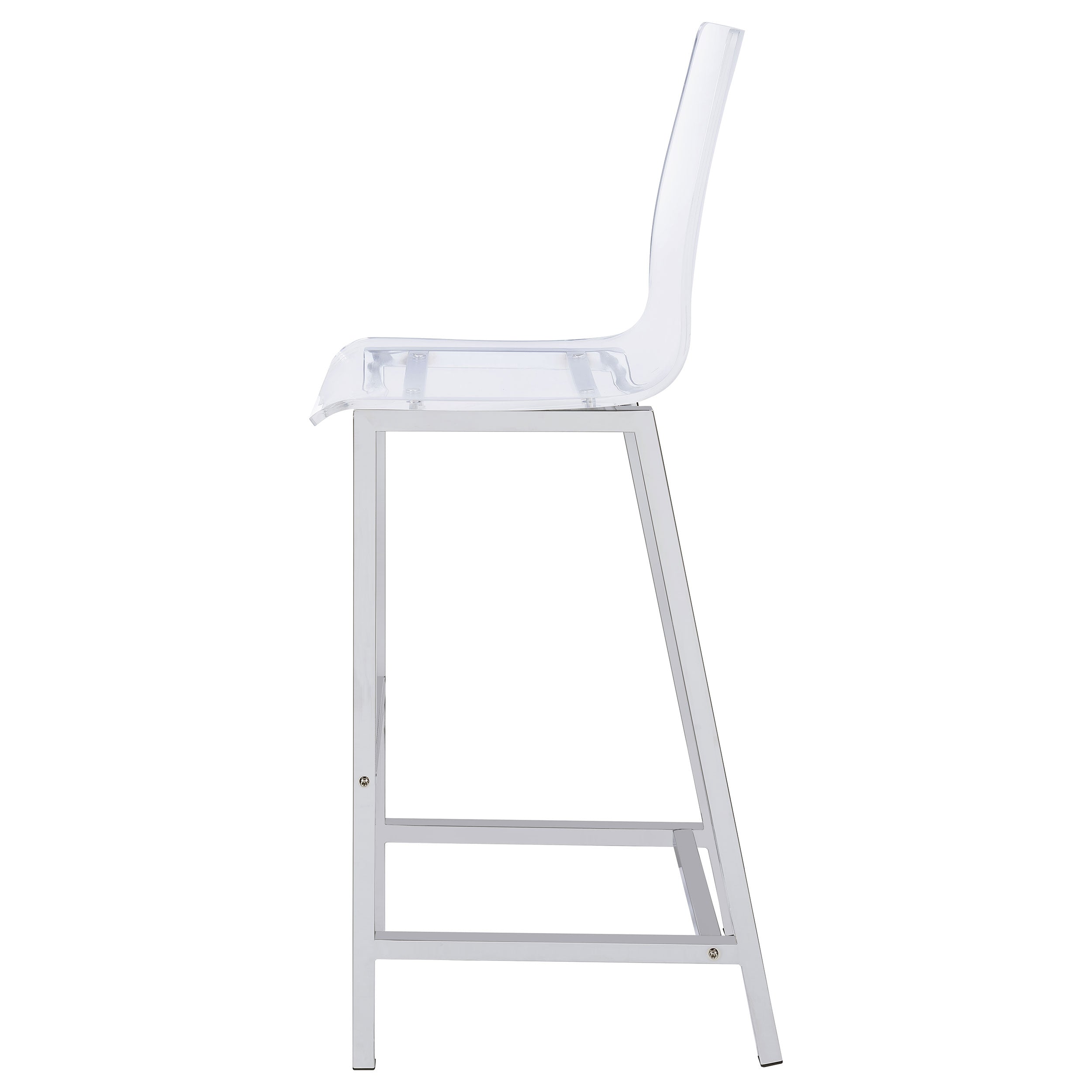 Juelia Clear Acrylic Bar Chair Chrome (Set of 2) — view 6