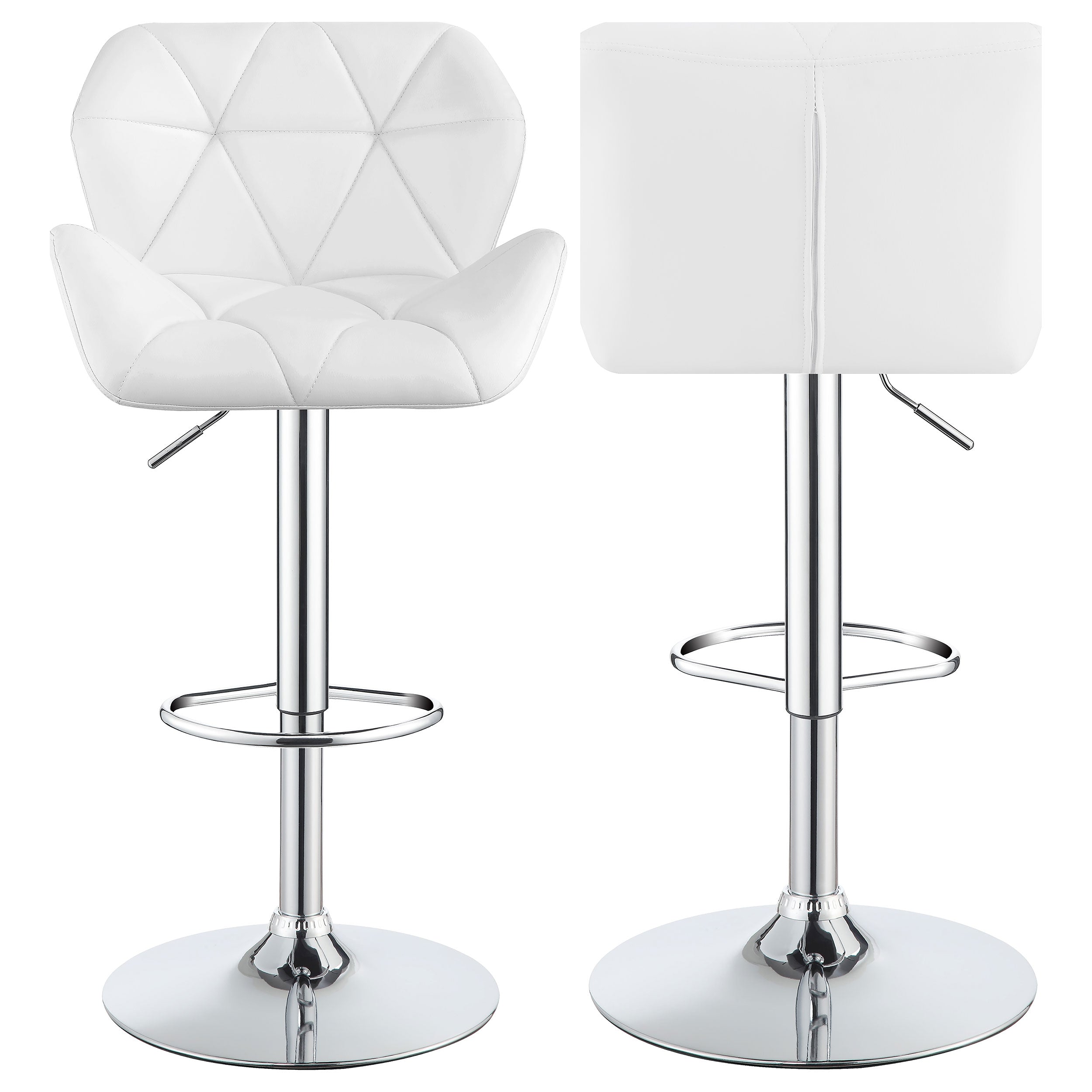 Berrington Upholstered Adjustable Bar Stool White (Set of 2) — view 1