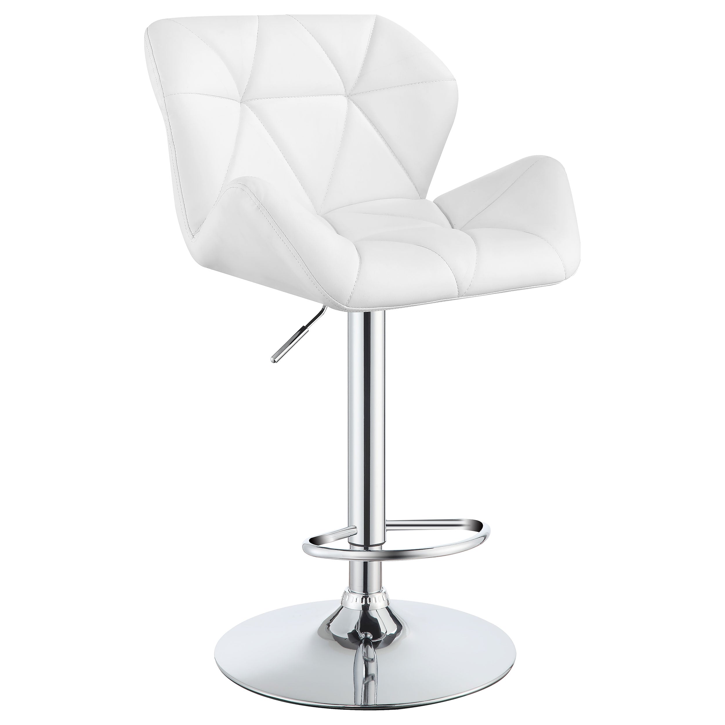 Berrington Upholstered Adjustable Bar Stool White (Set of 2) — view 3
