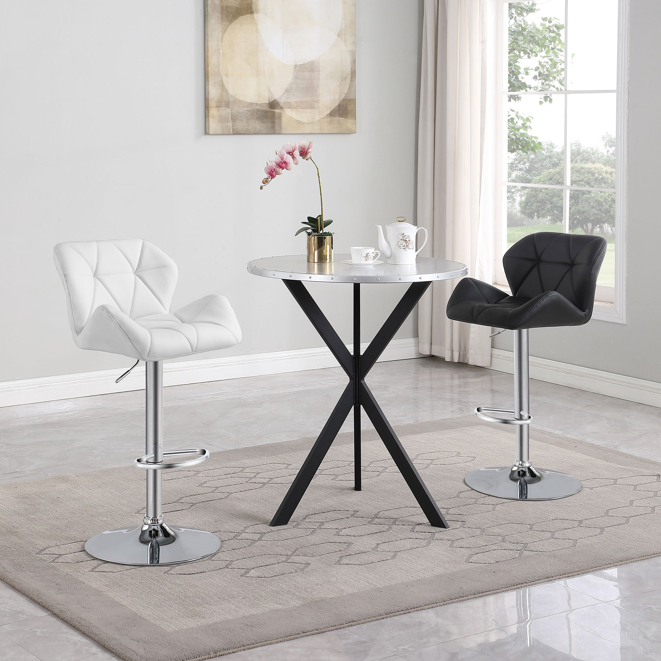 Berrington Upholstered Adjustable Bar Stool Black (Set of 2) — view 13