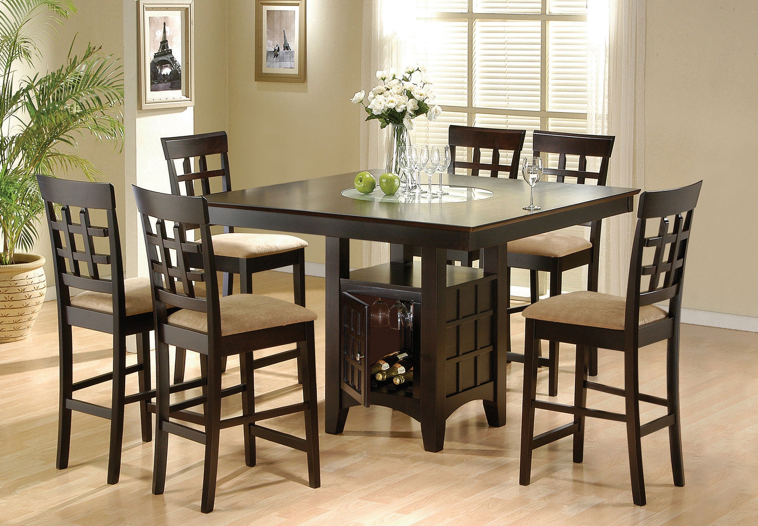Gabriel 7-piece Square Counter Height Dining Set Cappuccino — view 1