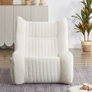 Bean Bag Chair For Adults, Lazy Floor Sofa Couch Memory Foam Bean Bag Sofas Chenille Fabric Reading Chair Comfortable Corner Lounge Sofa For Living Room - White
