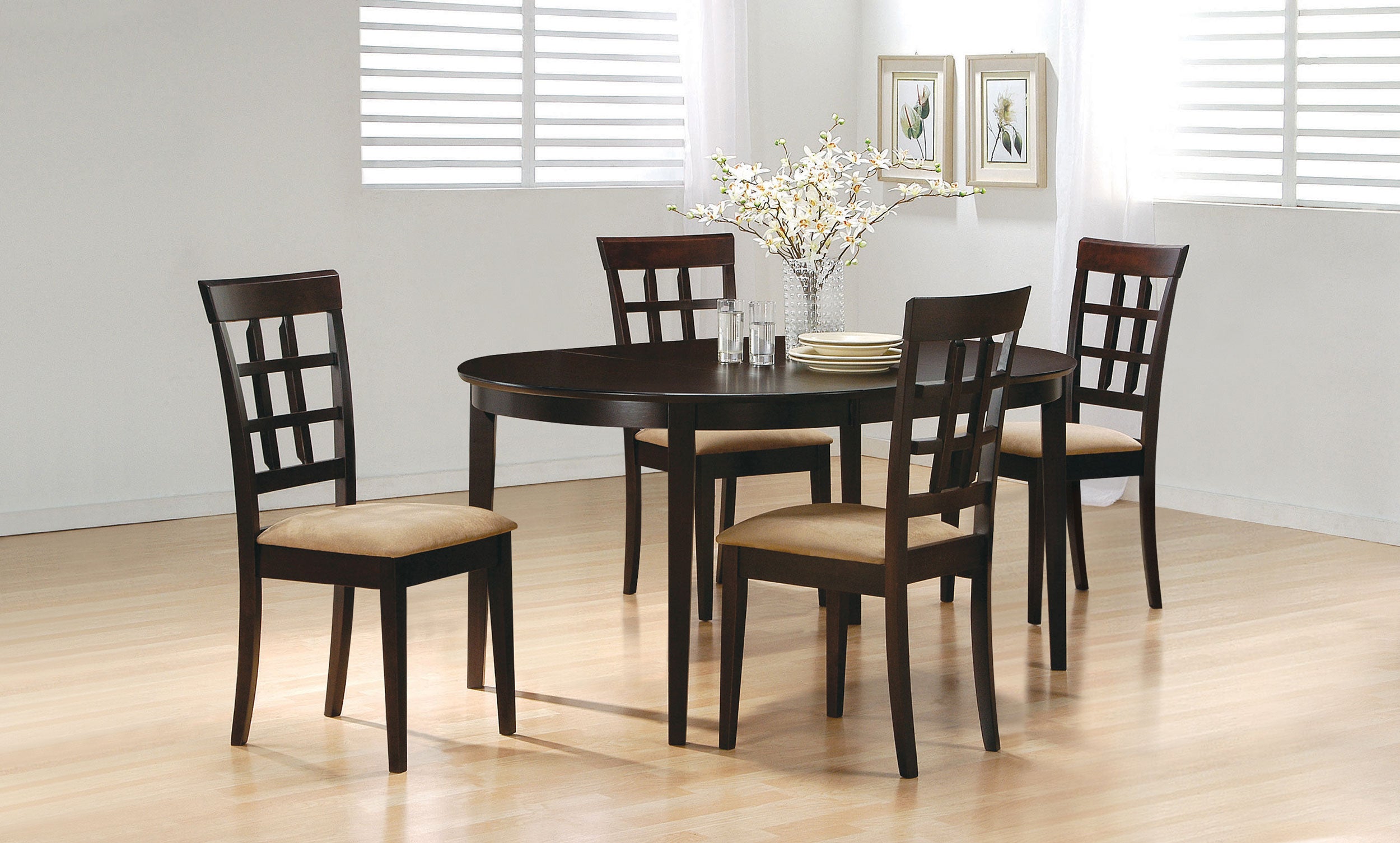 Gabriel 5-piece Extension Leaf Dining Table Set Cappuccino — view 1