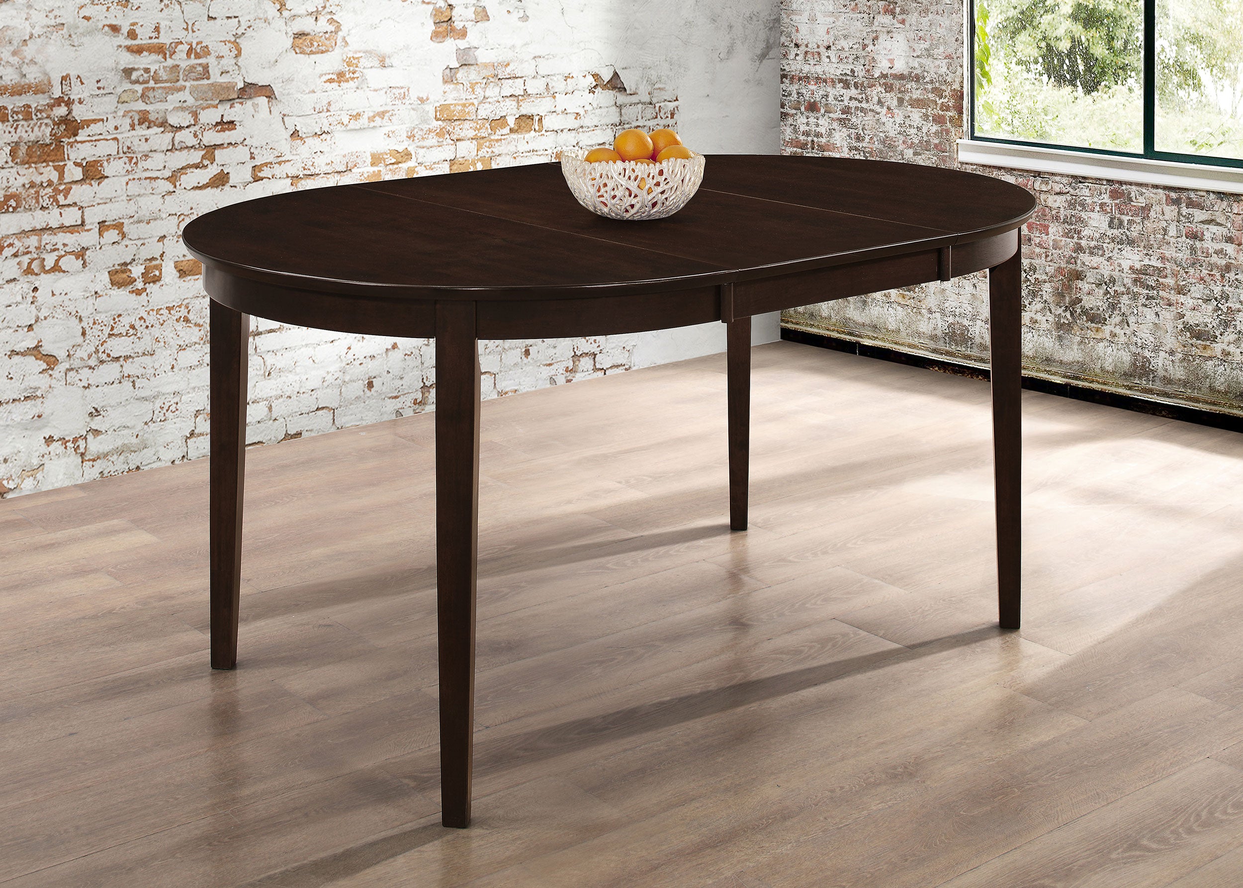 Gabriel Oval 60-inch Extension Leaf Dining Table Cappuccino — view 2