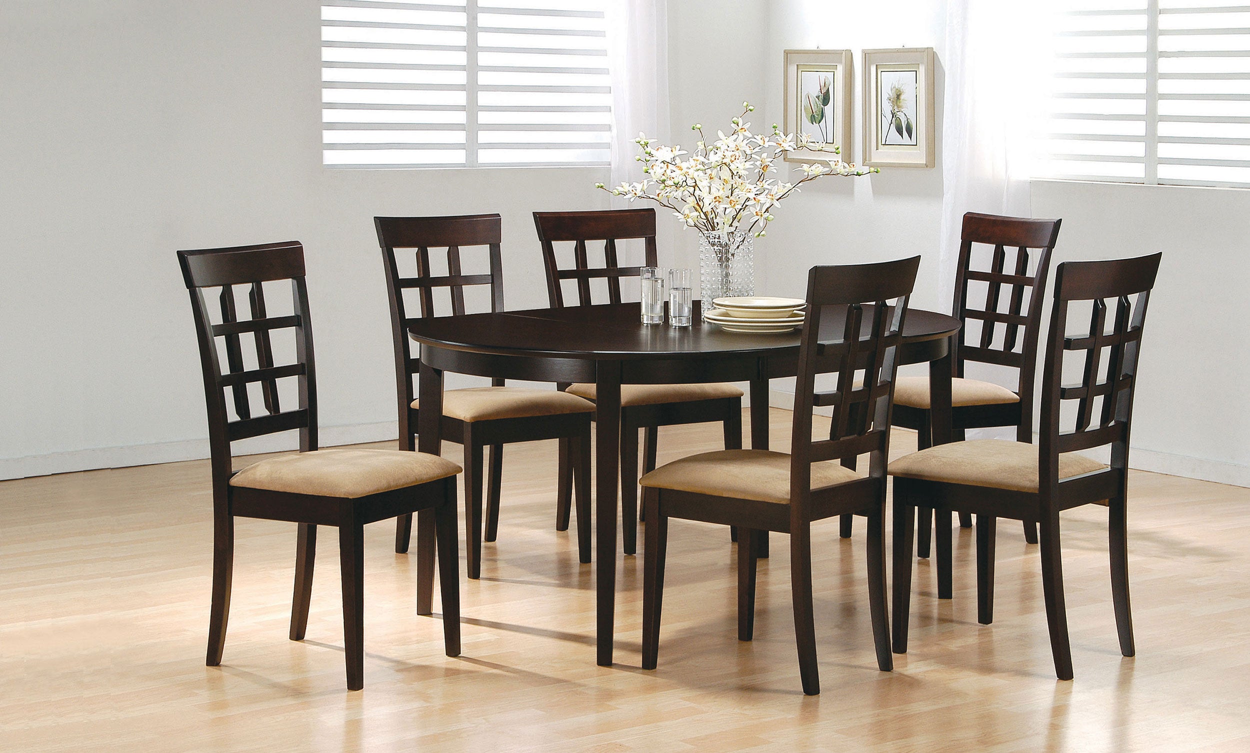 Gabriel Lattice Back Dining Side Chair Cappuccino (Set of 2) — view 11