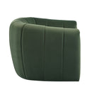 Serenizia - Upholstered Velvet Swivel Chair With Channel Tufted
