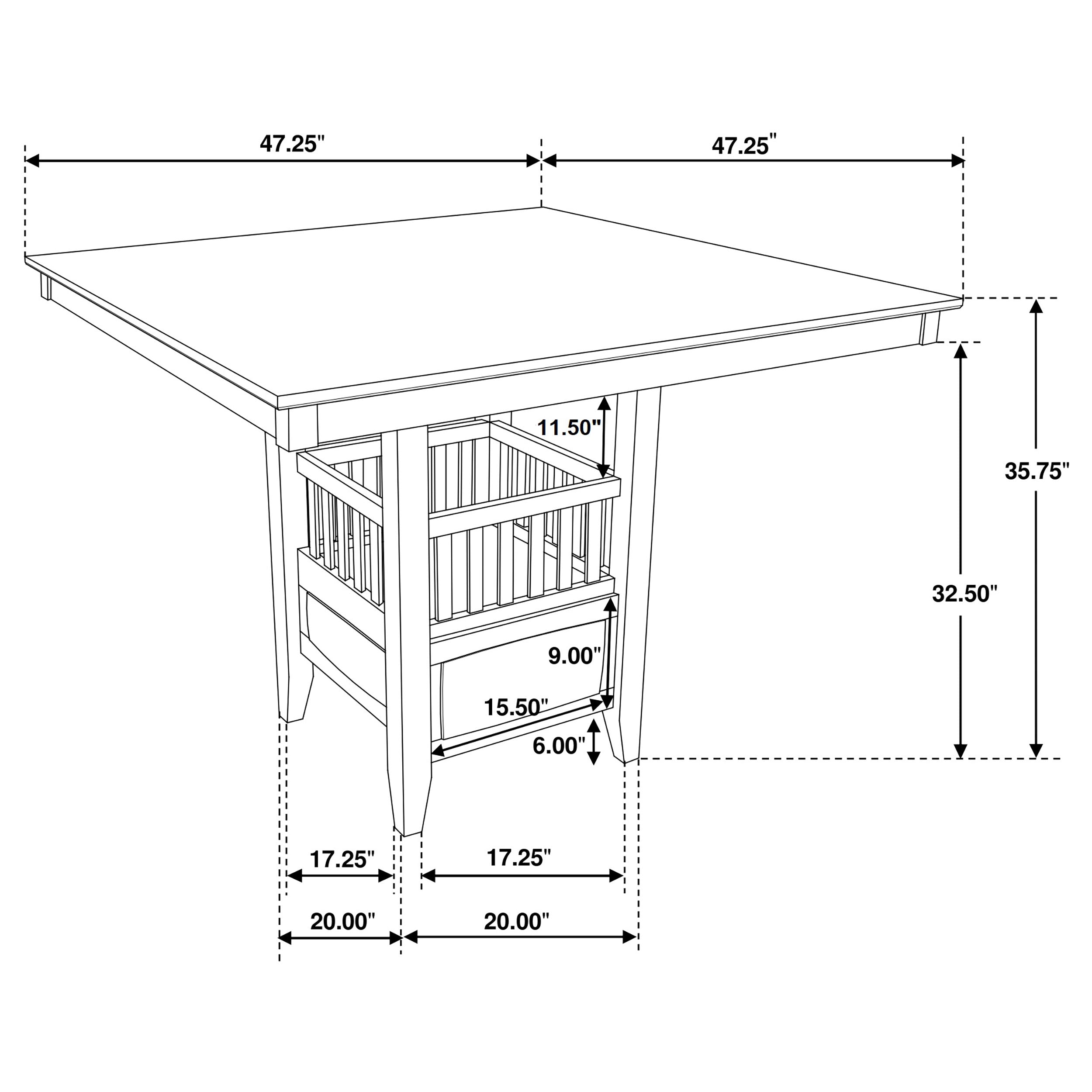 Jaden Square 47-inch Counter Height Dining Table Espresso — view 15