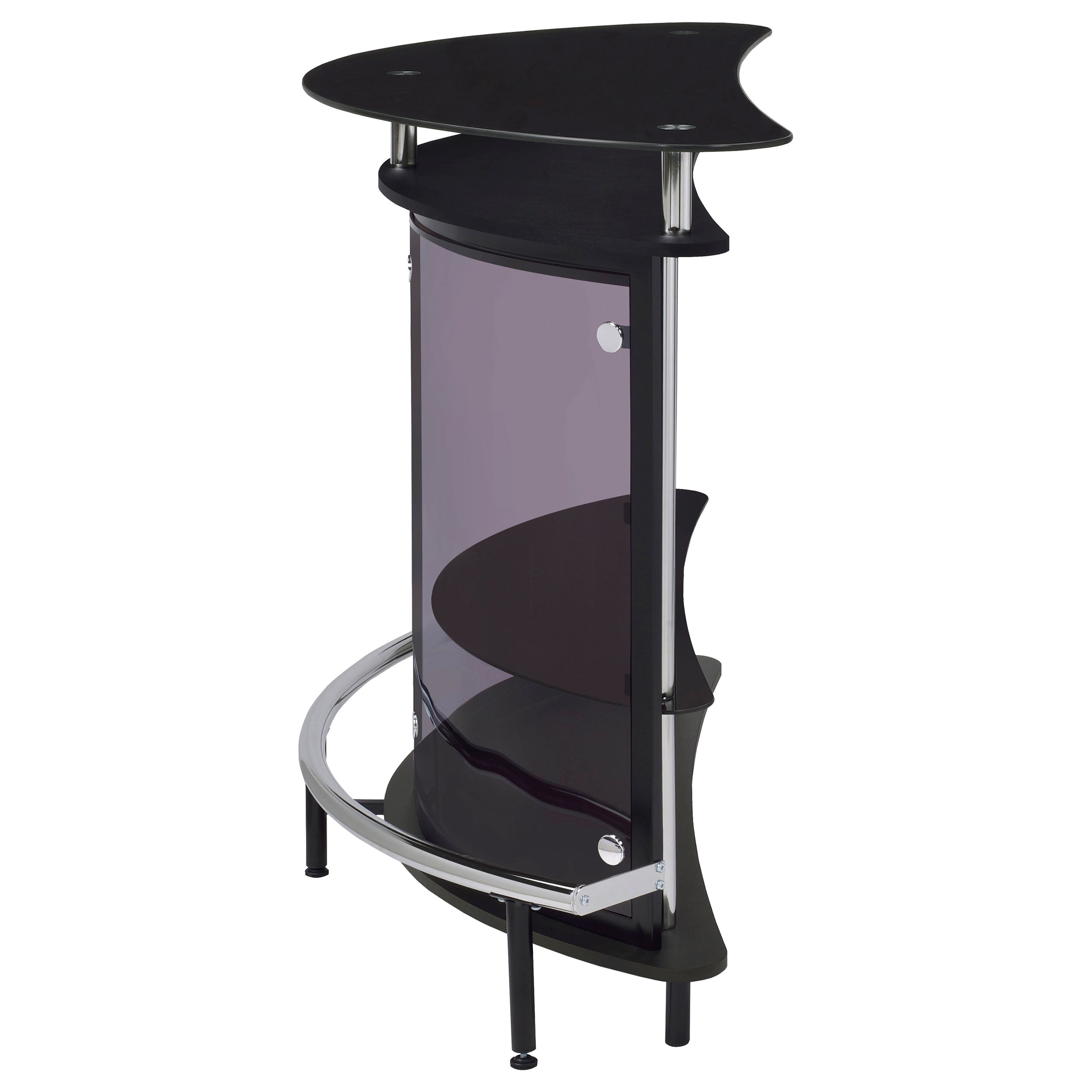 Amarillo Freestanding Glass Top Home Bar Wine Cabinet Black — view 6