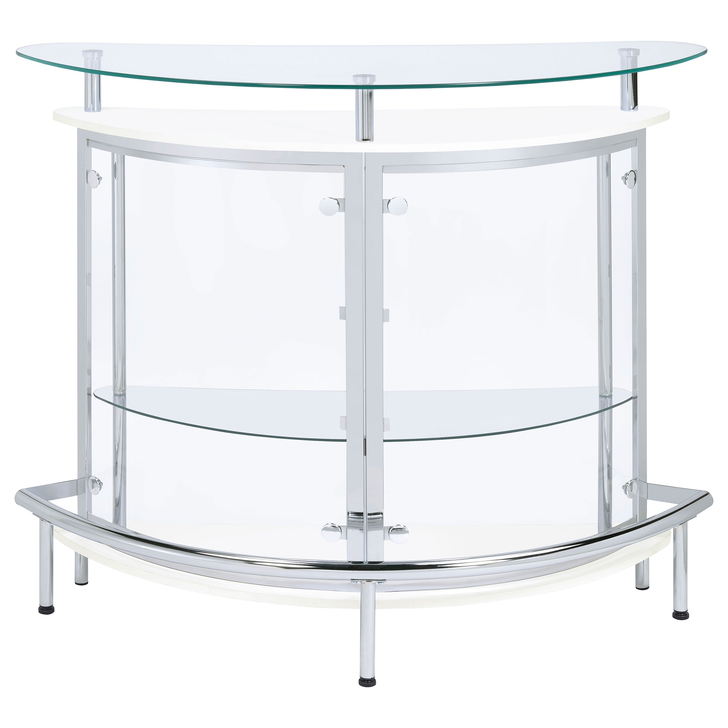 Amarillo Freestanding Glass Top Home Bar Wine Cabinet White — view 4