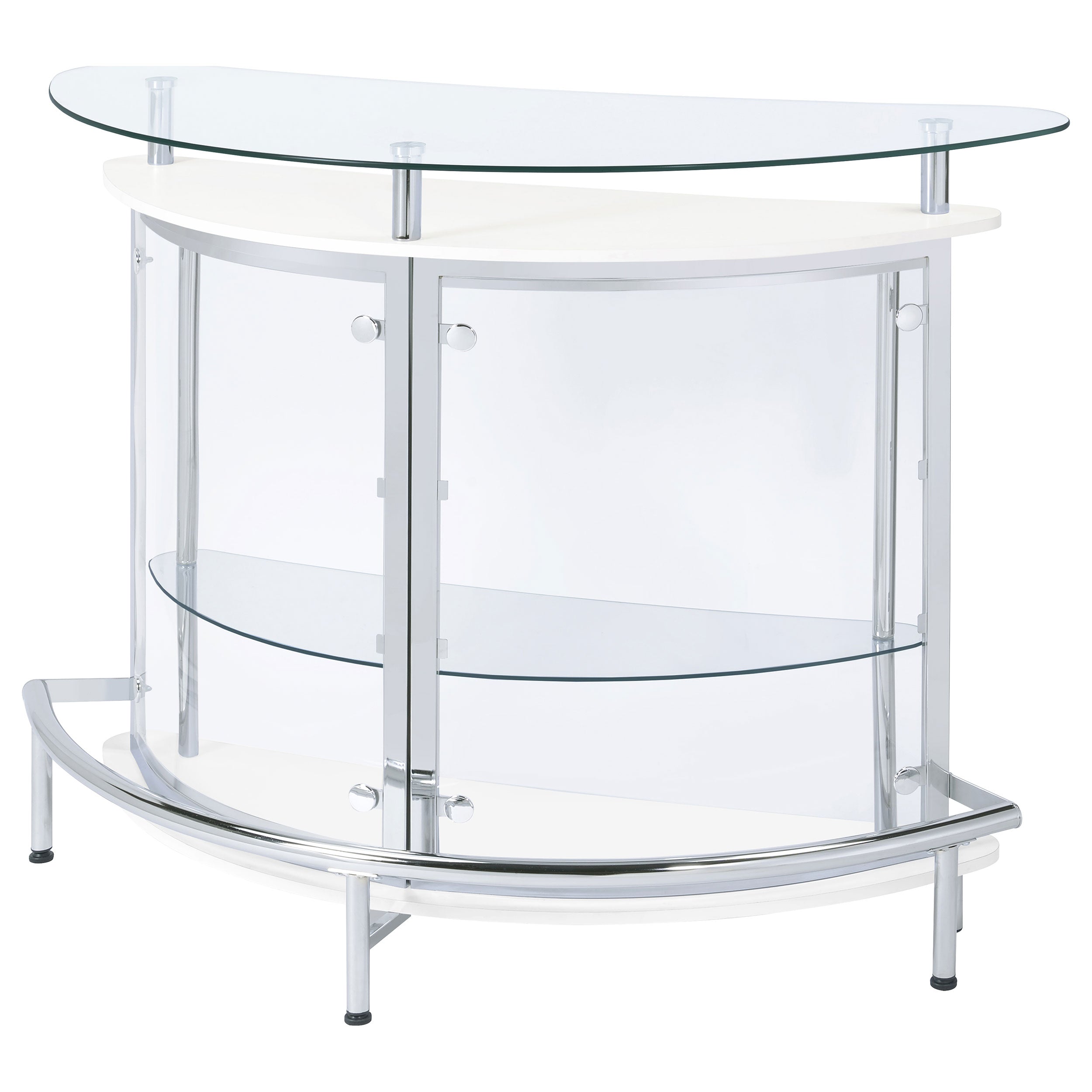 Amarillo Freestanding Glass Top Home Bar Wine Cabinet White — view 5