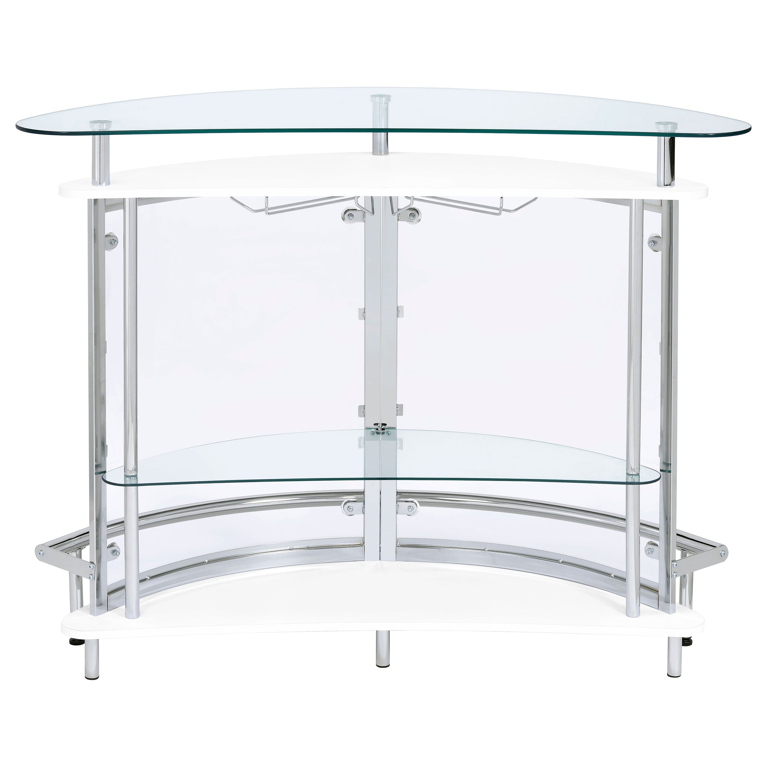 Amarillo Freestanding Glass Top Home Bar Wine Cabinet White — view 8