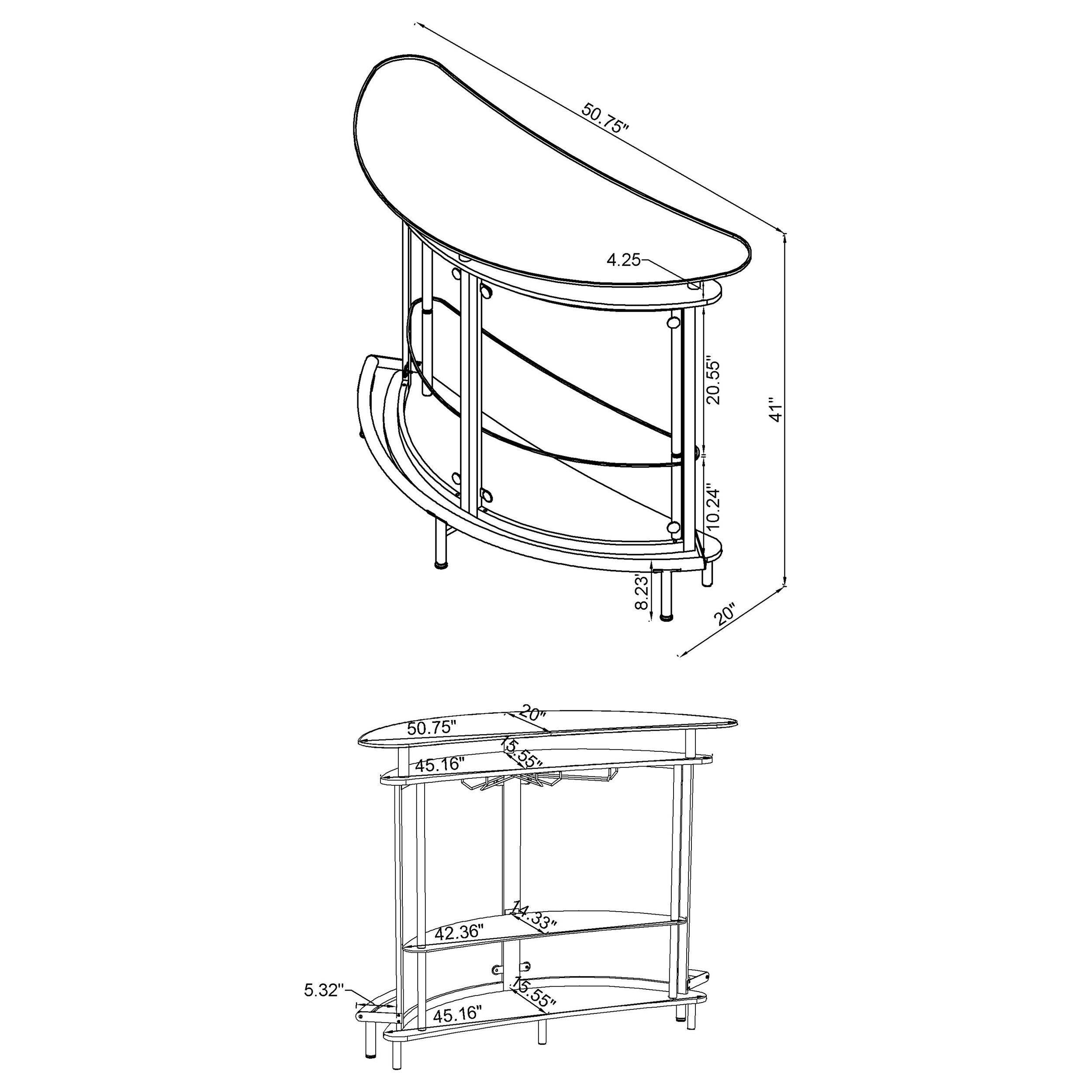 Amarillo Freestanding Glass Top Home Bar Wine Cabinet White — view 13