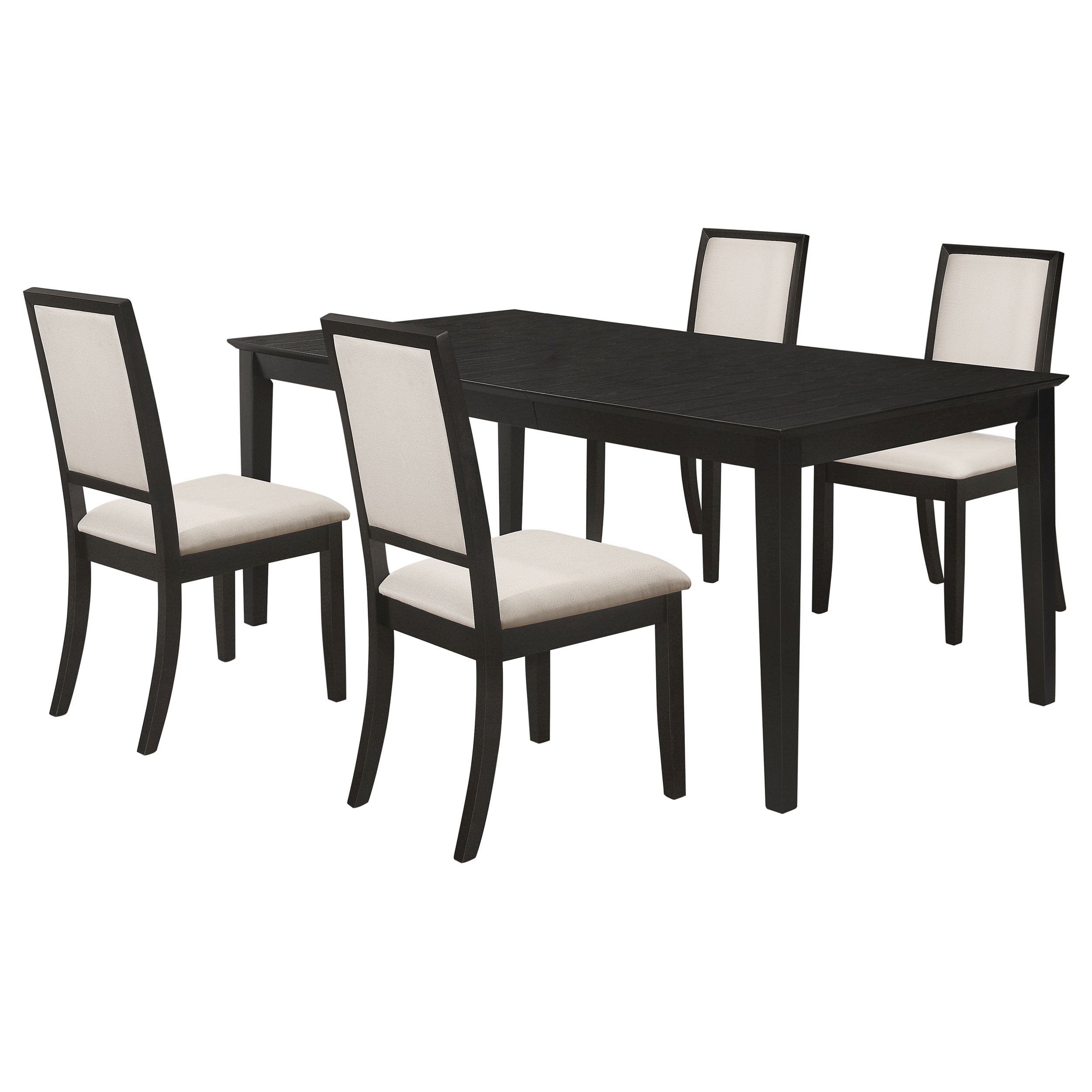 Louise 5-piece Rectangular Extension Leaf Dining Set Black — view 2